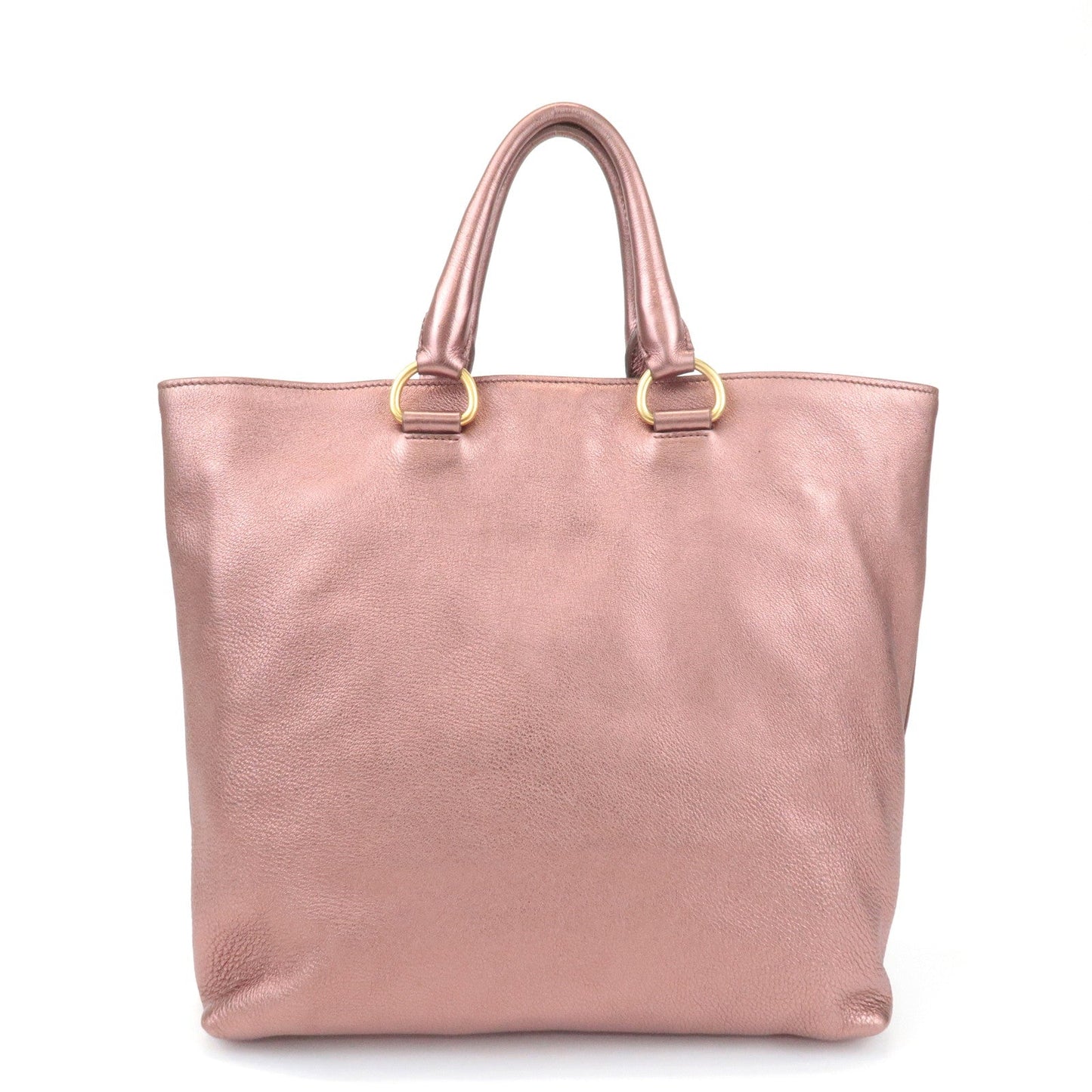 PRADA Leather 2Way Tote Bag Shoulder Bag Metallic Pink BN1713  d