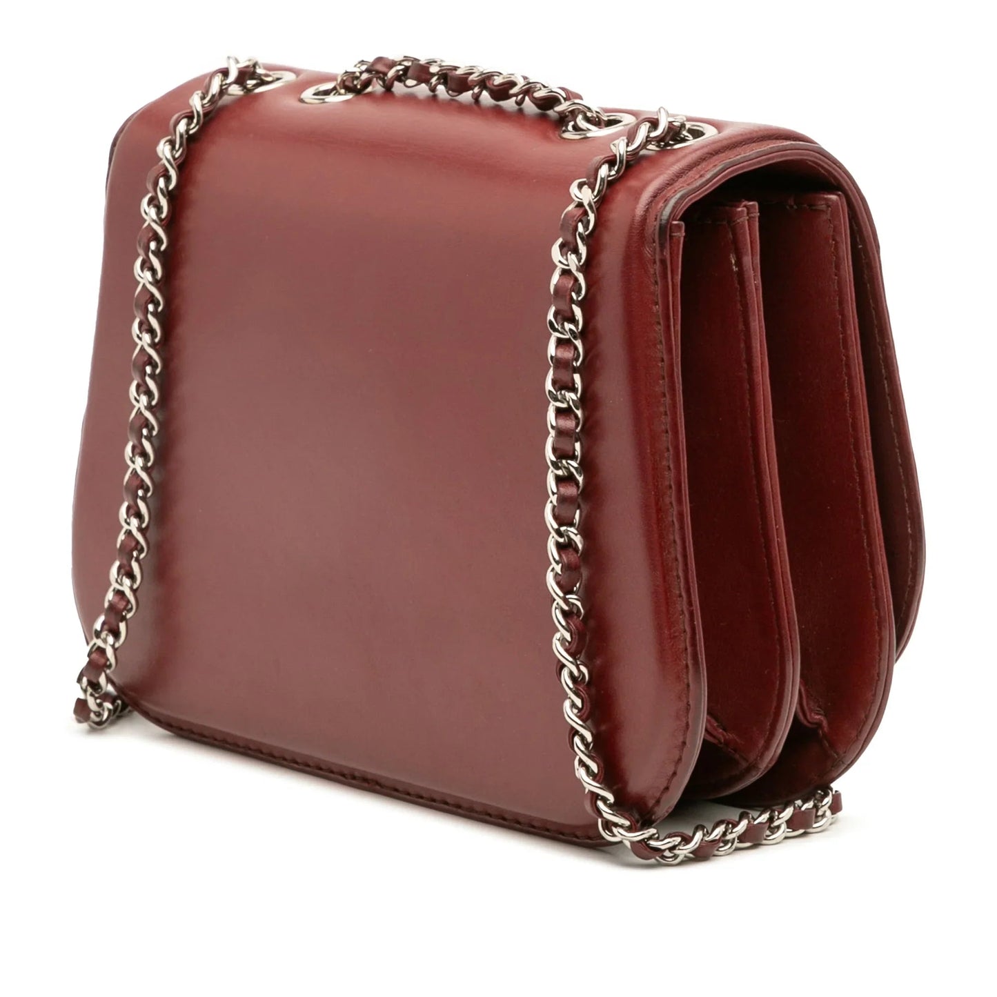 Red Chanel Small Calfskin Braided Chic Flap Shoulder Bag