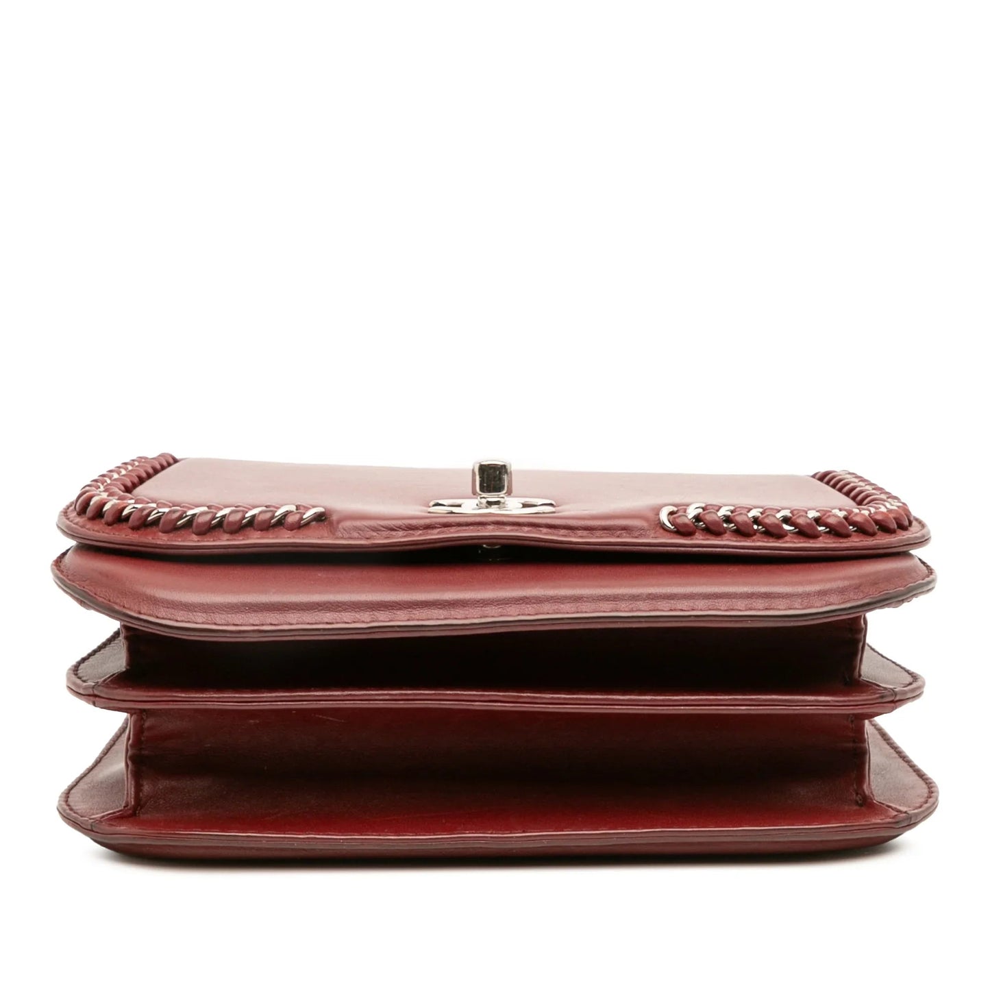 Red Chanel Small Calfskin Braided Chic Flap Shoulder Bag