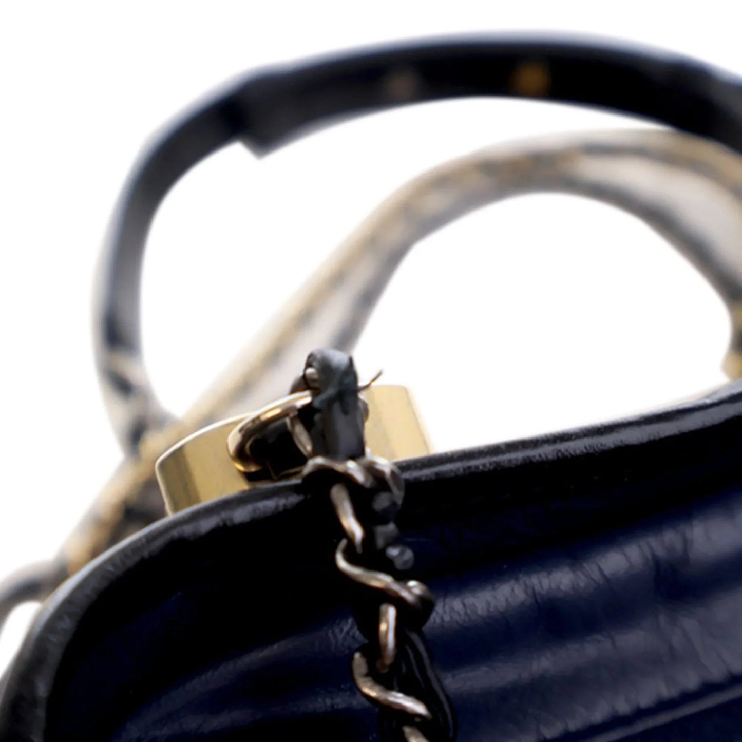 Navy Blue Chanel Small Bicolor Aged Calfskin Gabrielle Crossbody