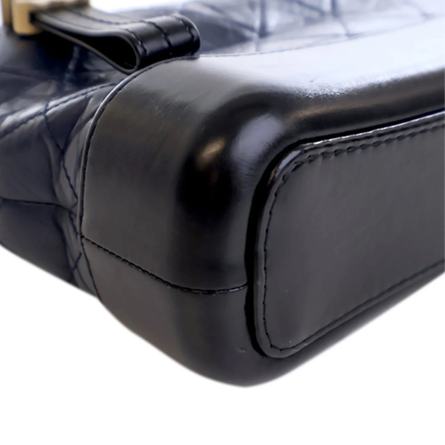 Navy Blue Chanel Small Bicolor Aged Calfskin Gabrielle Crossbody
