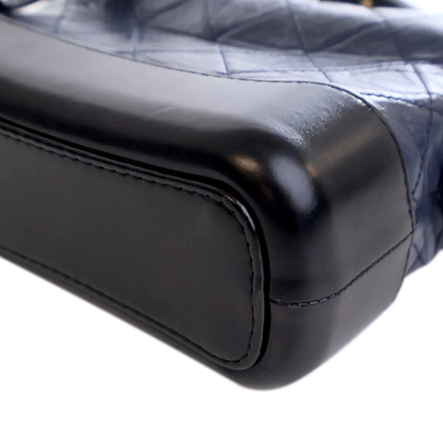 Navy Blue Chanel Small Bicolor Aged Calfskin Gabrielle Crossbody