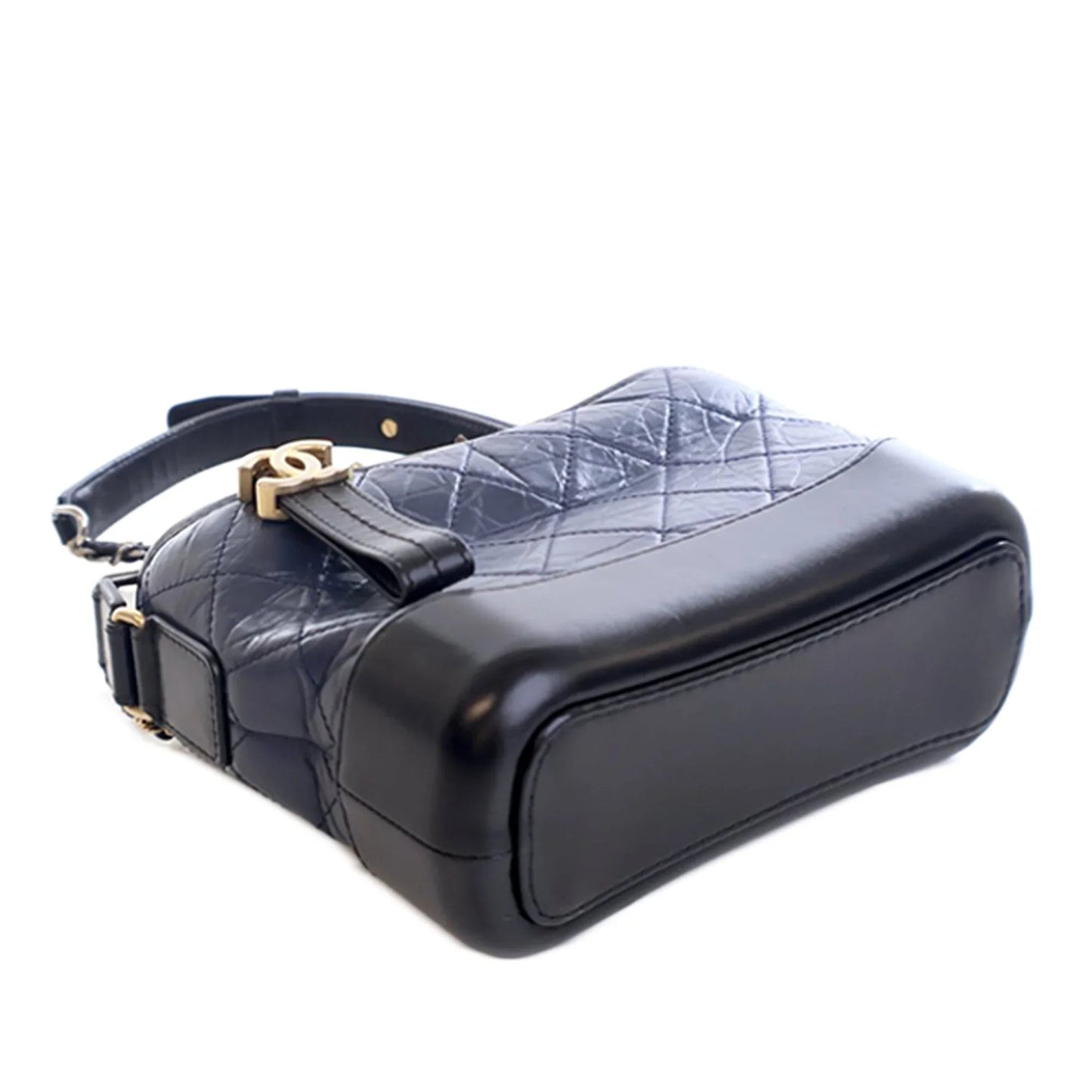 Navy Blue Chanel Small Bicolor Aged Calfskin Gabrielle Crossbody