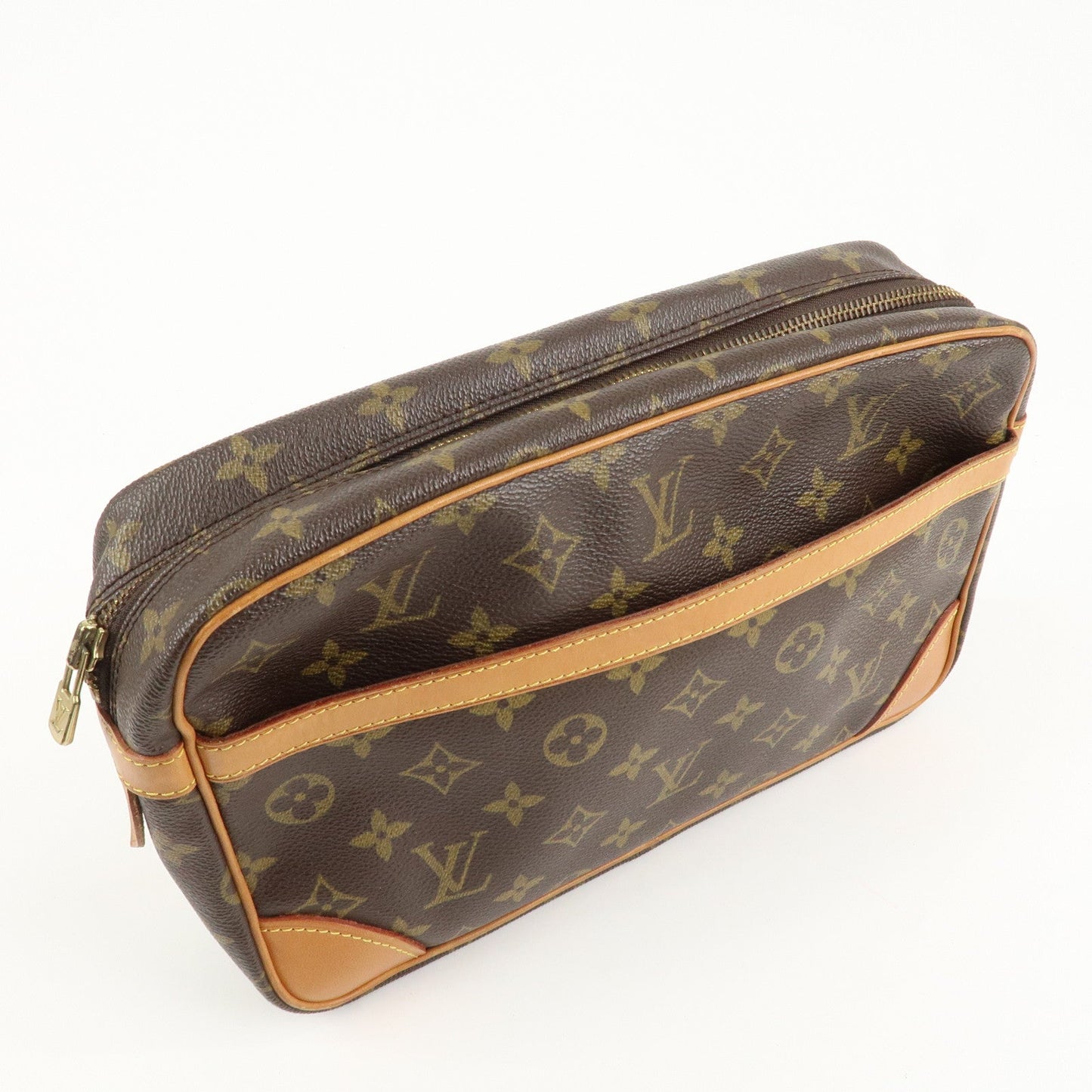 Louis Vuitton Monogram Compiegne 28 Pouch Clutch Bag Brown M51845  d