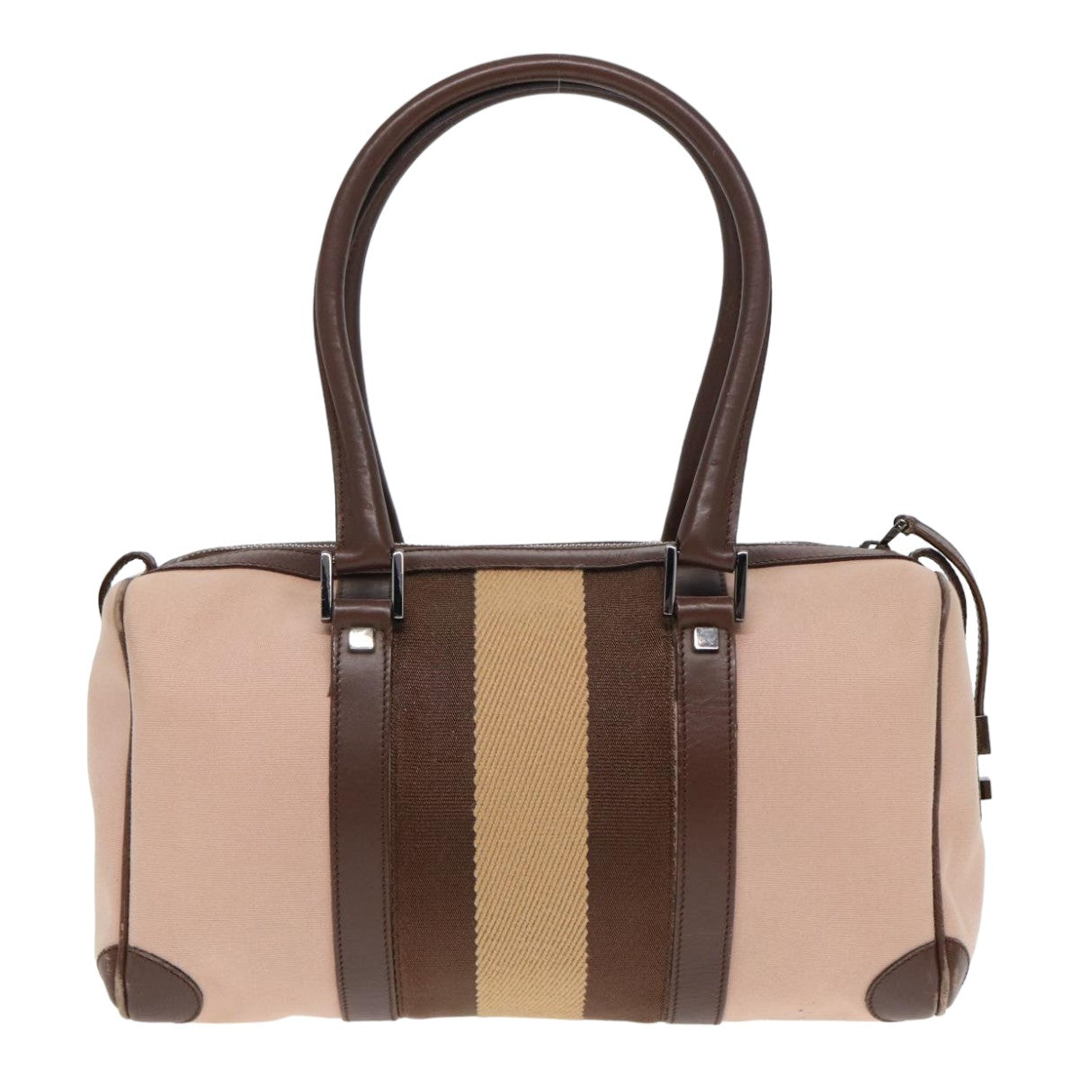 Gucci Web Pink Canvas Handbag