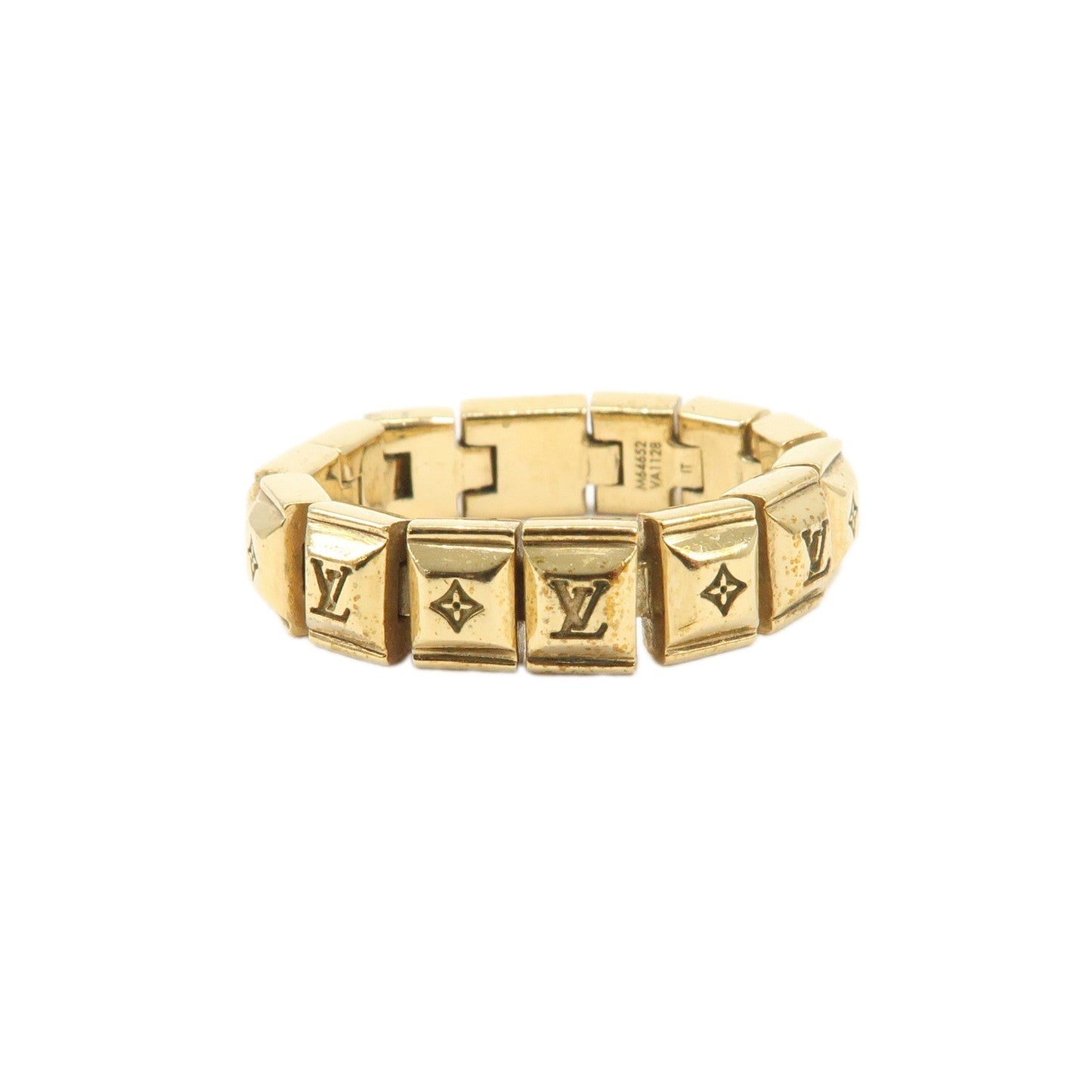 Louis Vuitton Metal Bague Nanogram Tennis Ring M Gold M64652  d