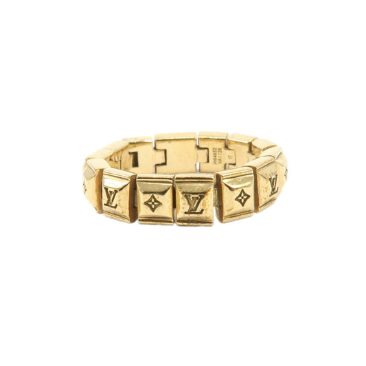 Louis Vuitton Metal Bague Nanogram Tennis Ring M Gold M64652  d