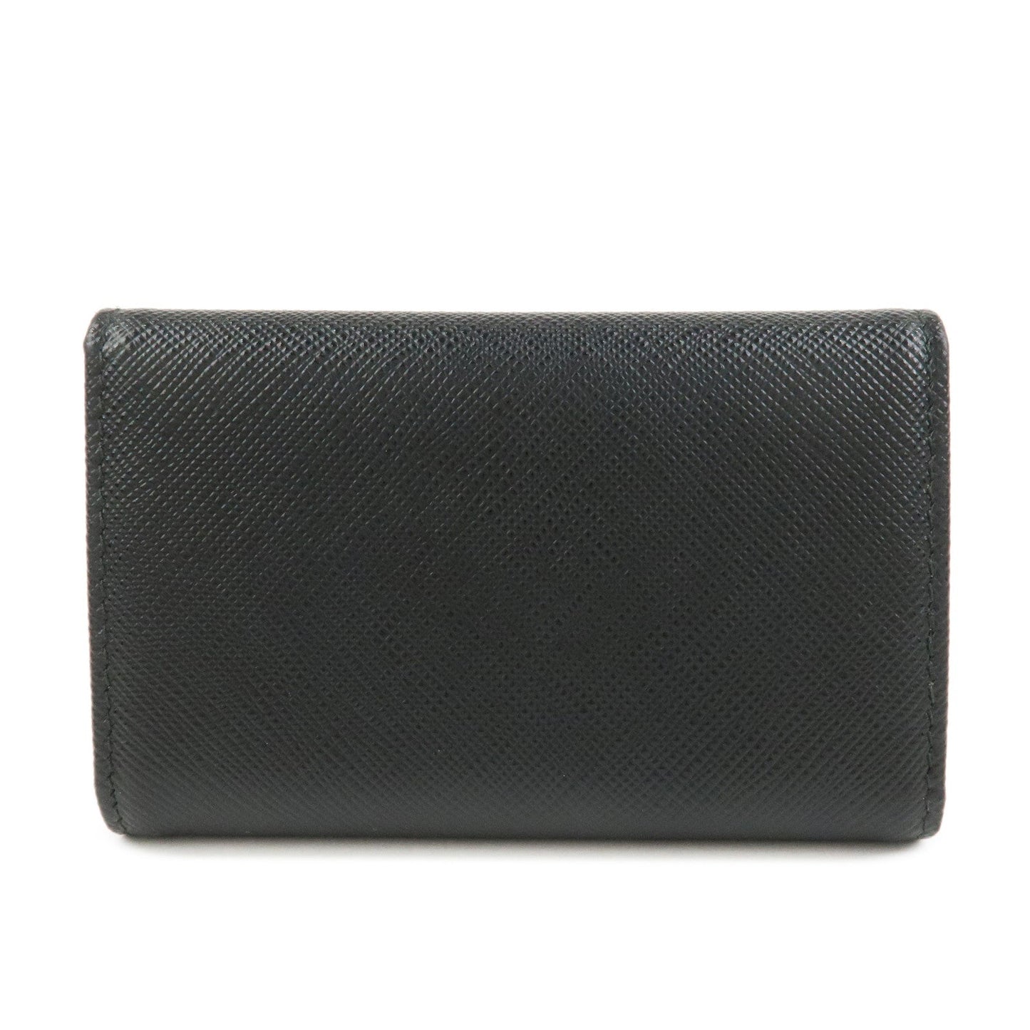 PRADA Saffiano Leather 4 Ring Key Case Key Chain Black