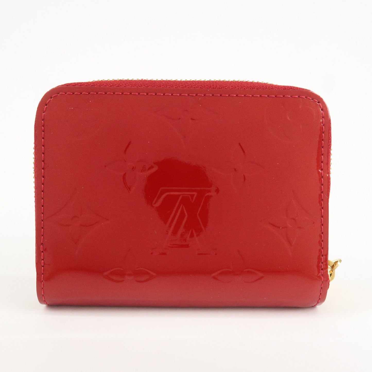 Louis Vuitton Monogram Vernis Leather Zippy Coin Purse Red M93608  d