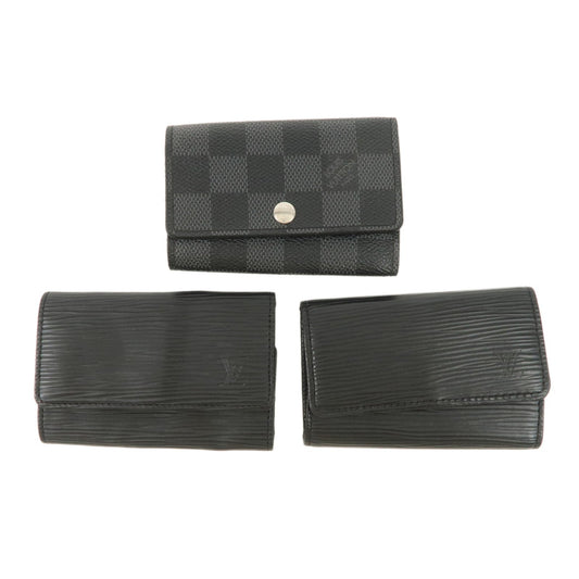 Louis Vuitton Epi Damier Glaphite Set of 3 Multicles 6 Key Case  d