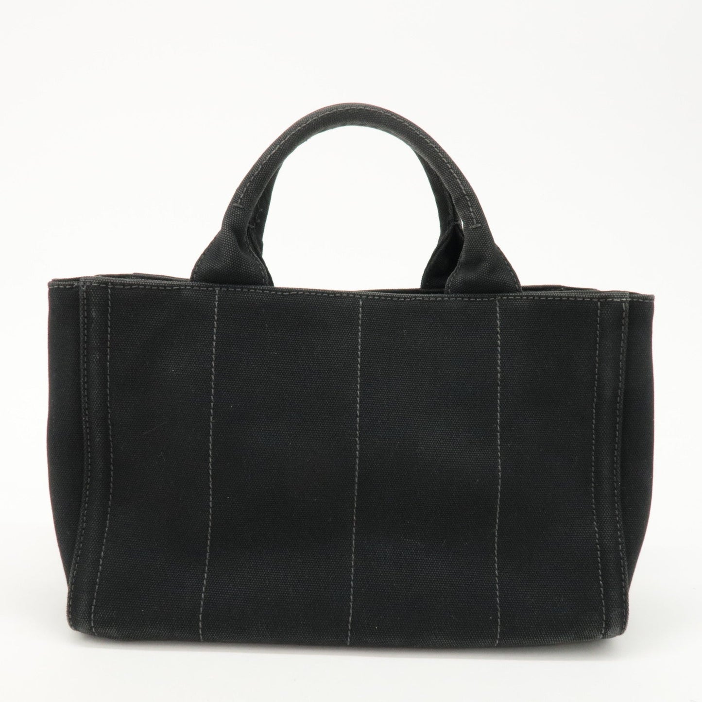 PRADA Logo Canapa Mini Canvas Bijoux 2Way Bag Hand Bag Black 1BG439  d