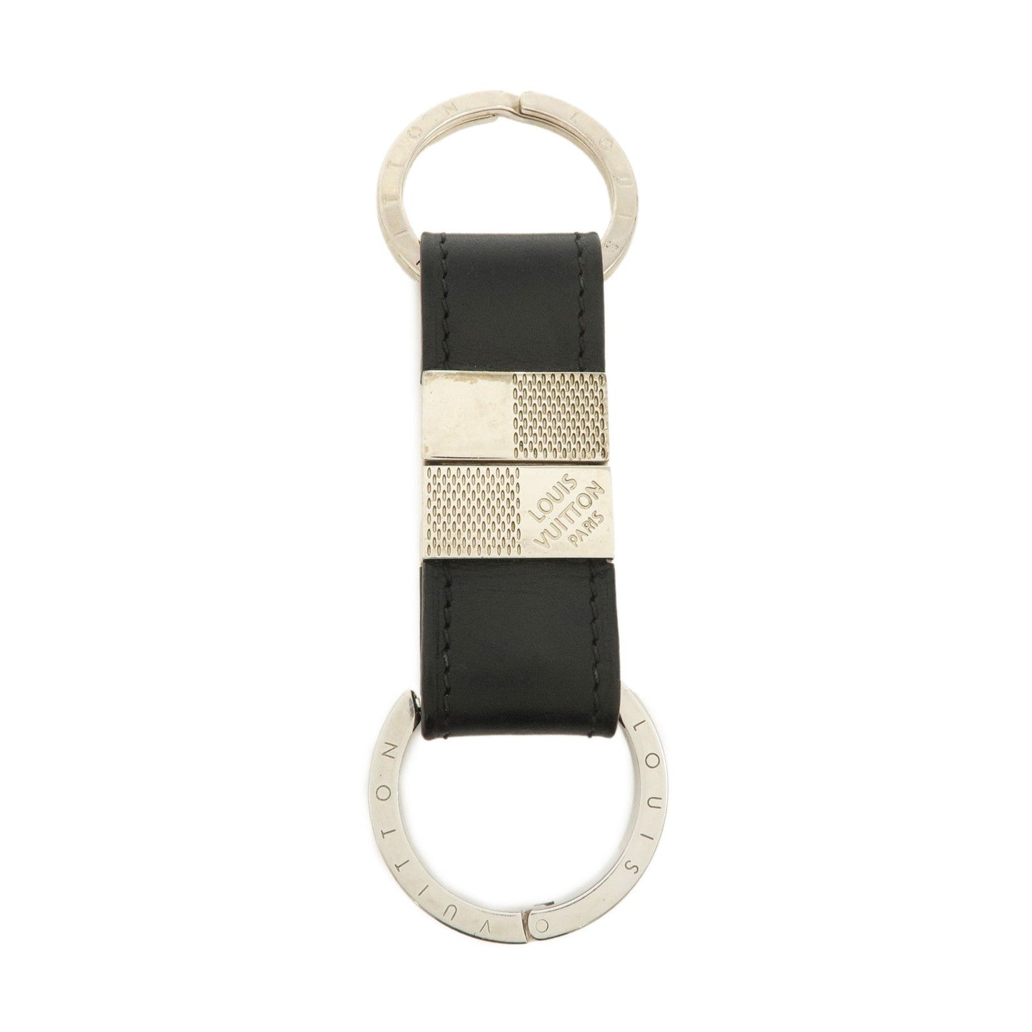 Louis Vuitton Damier Infini Metal Leather Bag Charm Black M66953