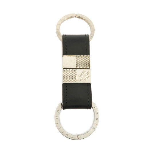 Louis Vuitton Damier Infini Metal Leather Bag Charm Black M66953