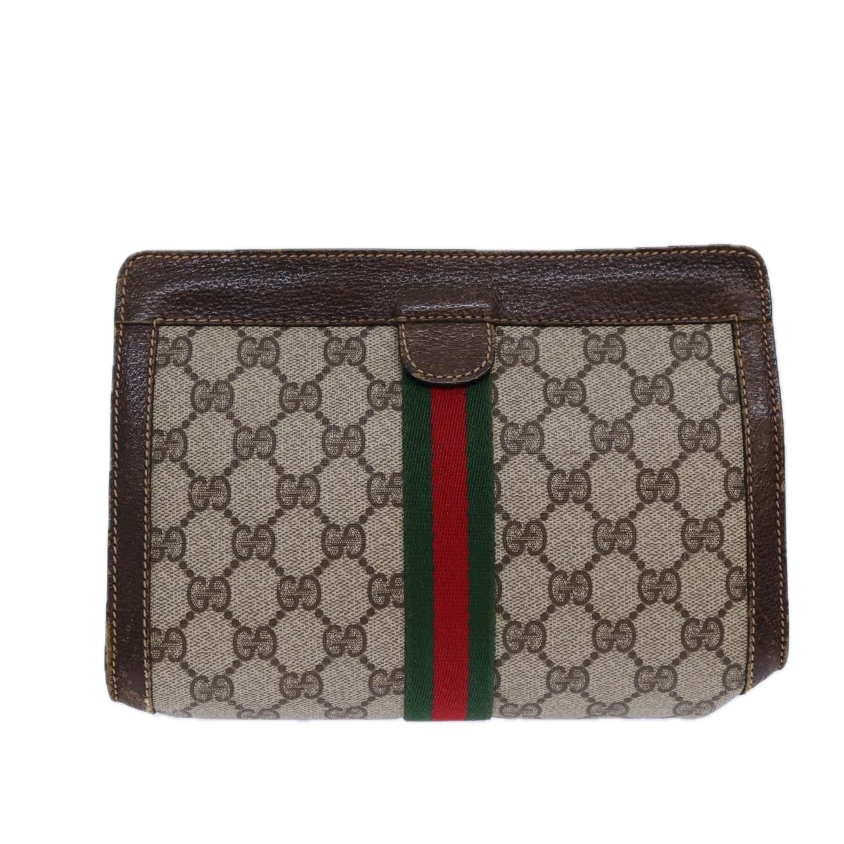 Gucci Gg Canvas Beige Canvas Clutch Bag