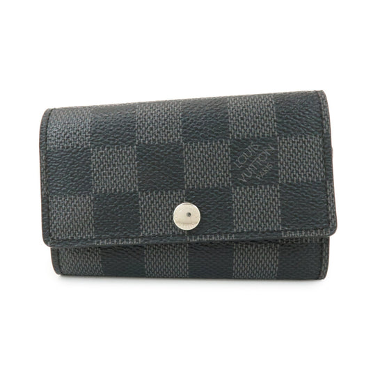 Louis Vuitton Damier Graphite Multicle 6 Key Case Gray Black N62662