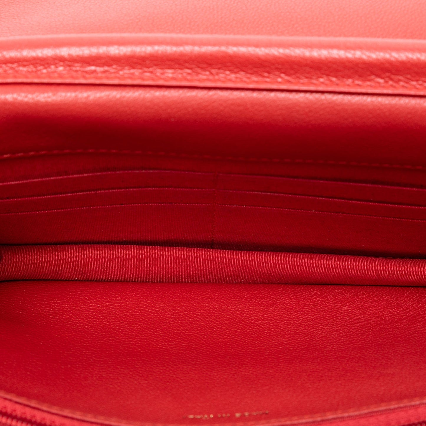 Red Chanel Quilted Goatskin Diagonal Wallet On Chain Crossbody Bag