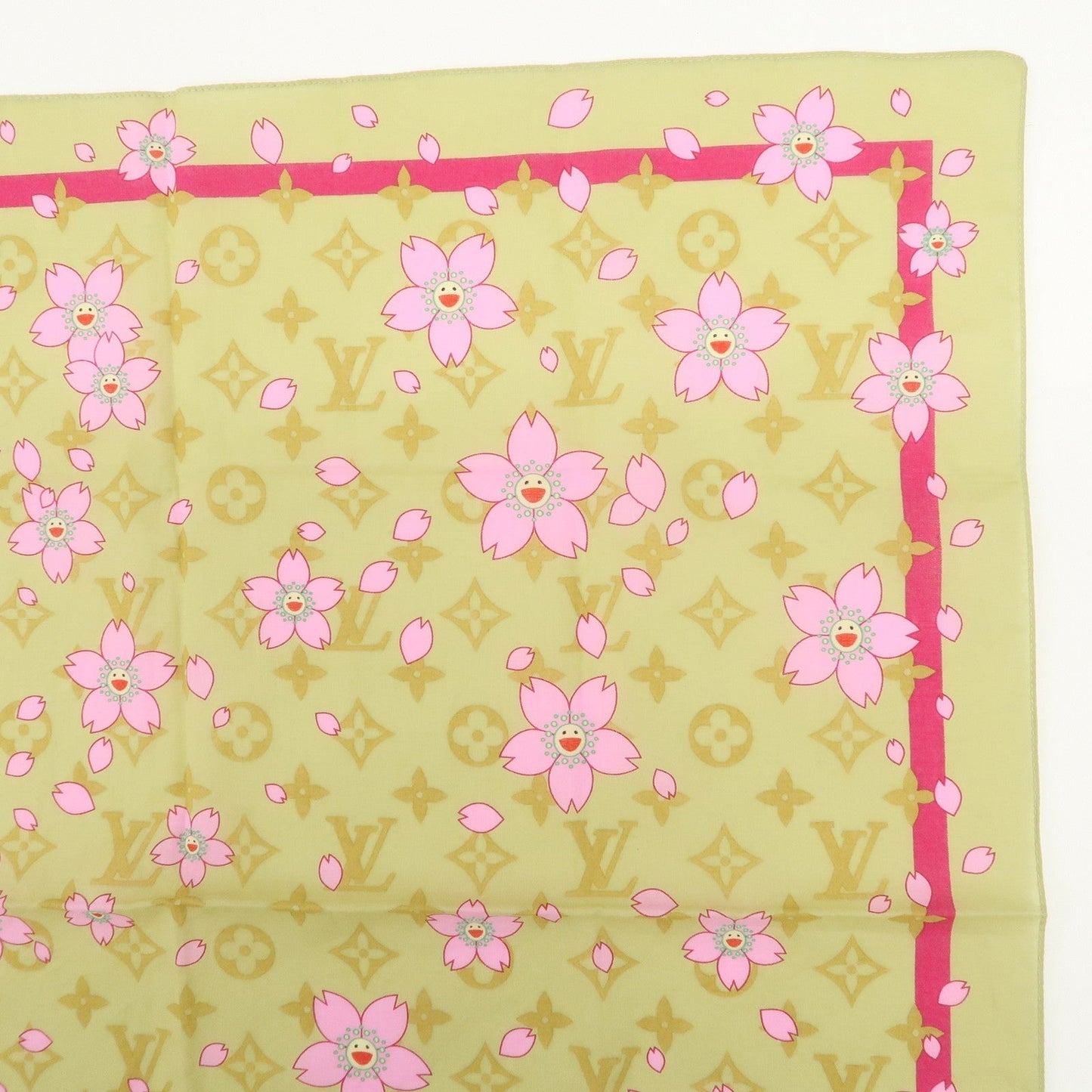 Louis Vuitton Monogram Cotton 100? Scarf Murakami ?71921  d