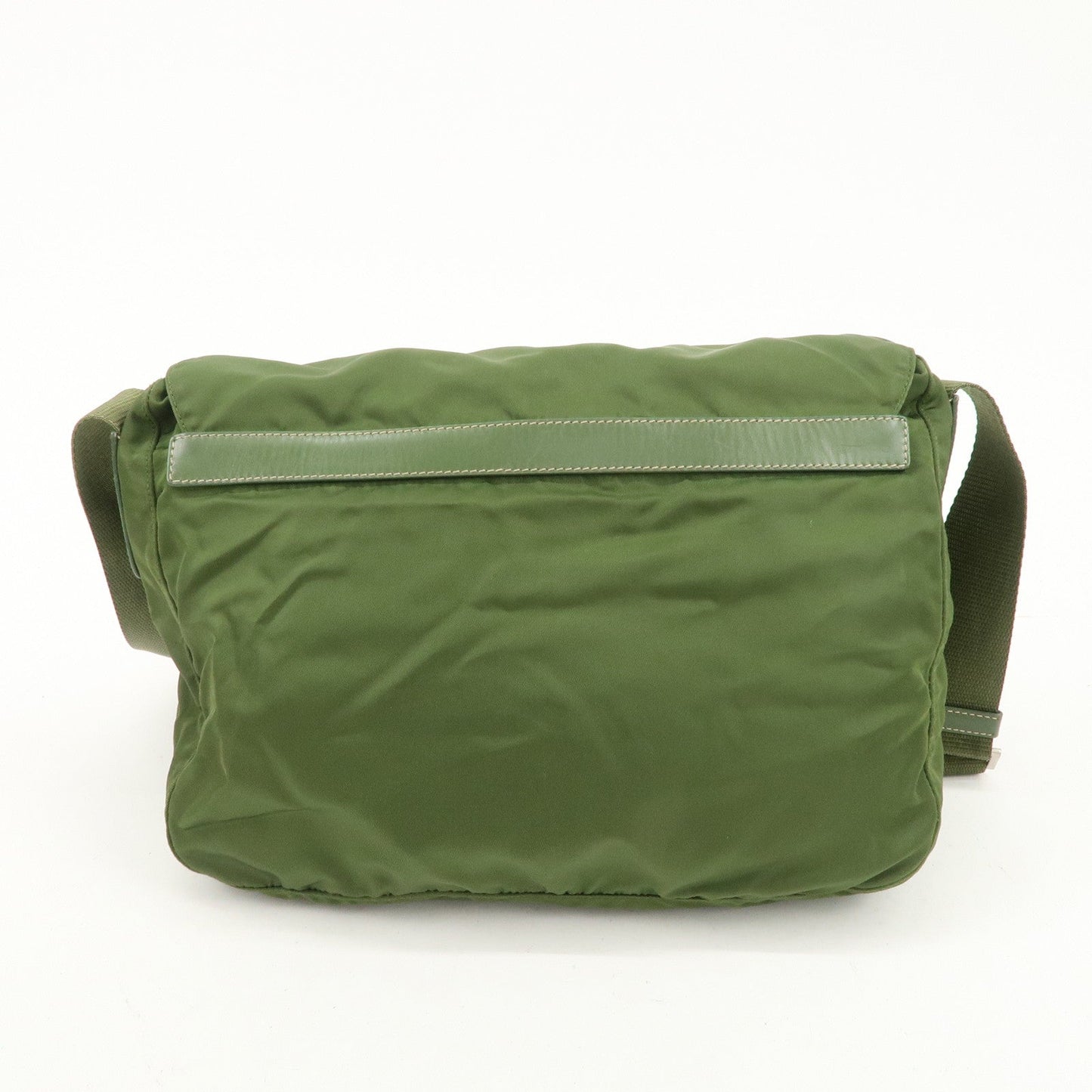 PRADA Triangle Logo Nylon Shoulder Bag Crossbody Bag Green  d
