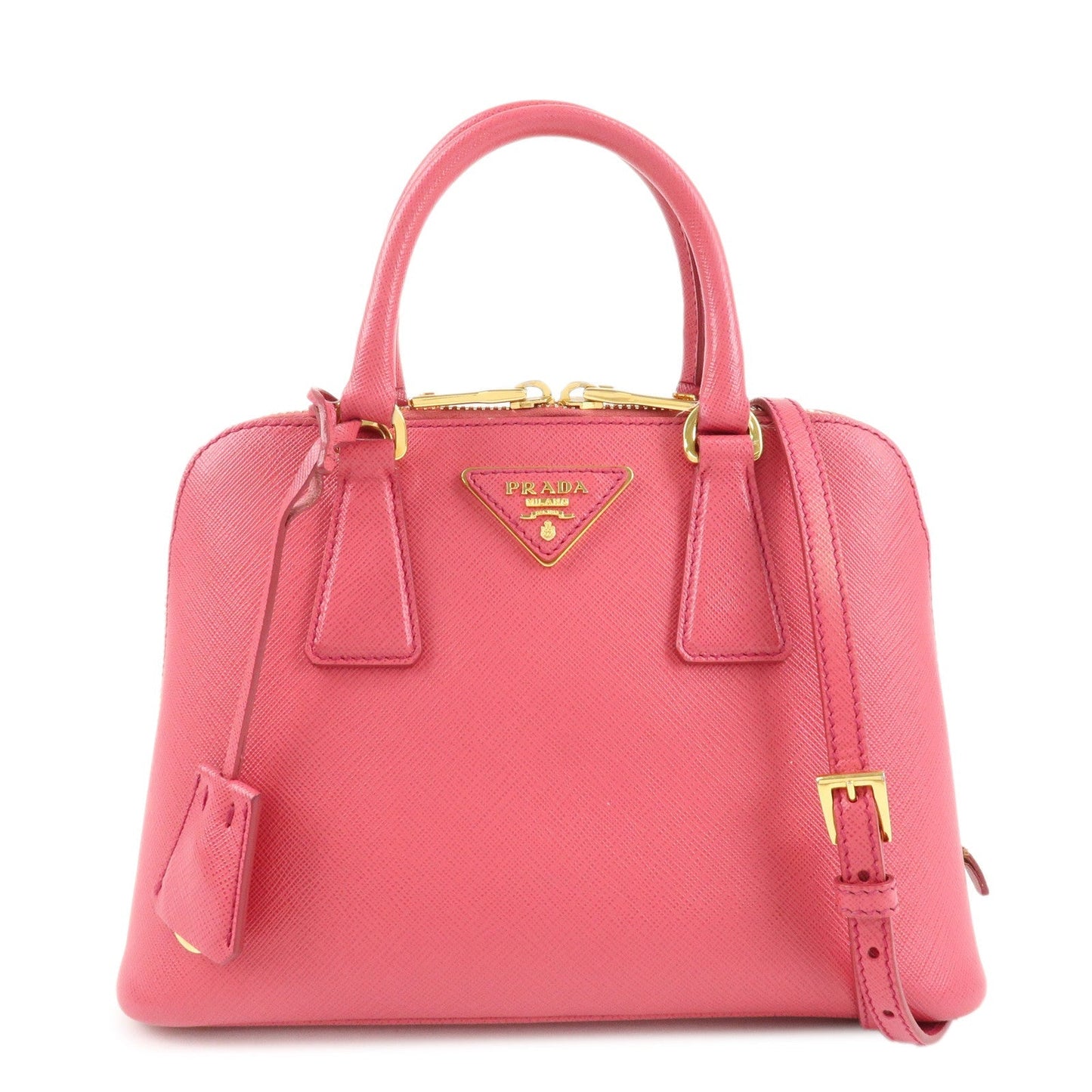 PRADA Promenade Small Saffiano Leather 2Way Bag Hand Bag Pink BL0838  d