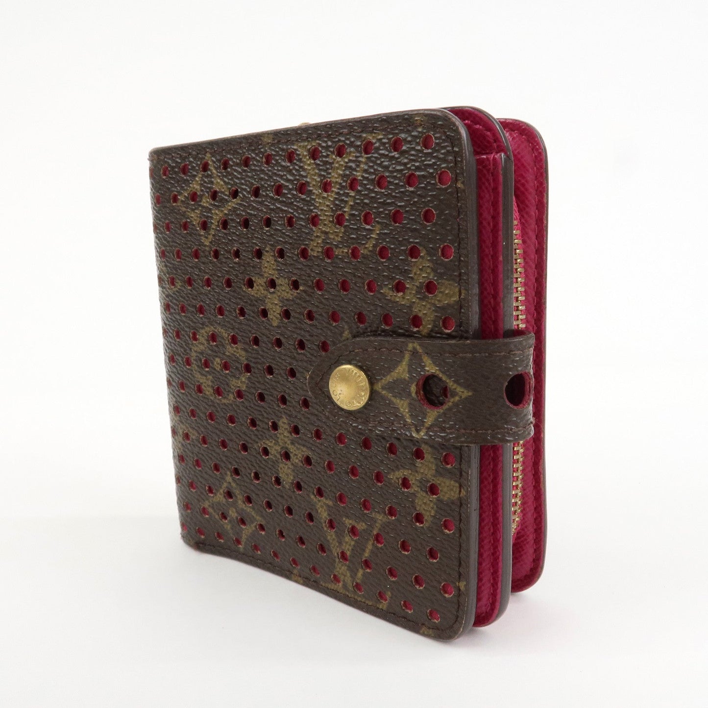 Louis Vuitton Monogram Perfor Compact Zip Fuchsia M95188  d