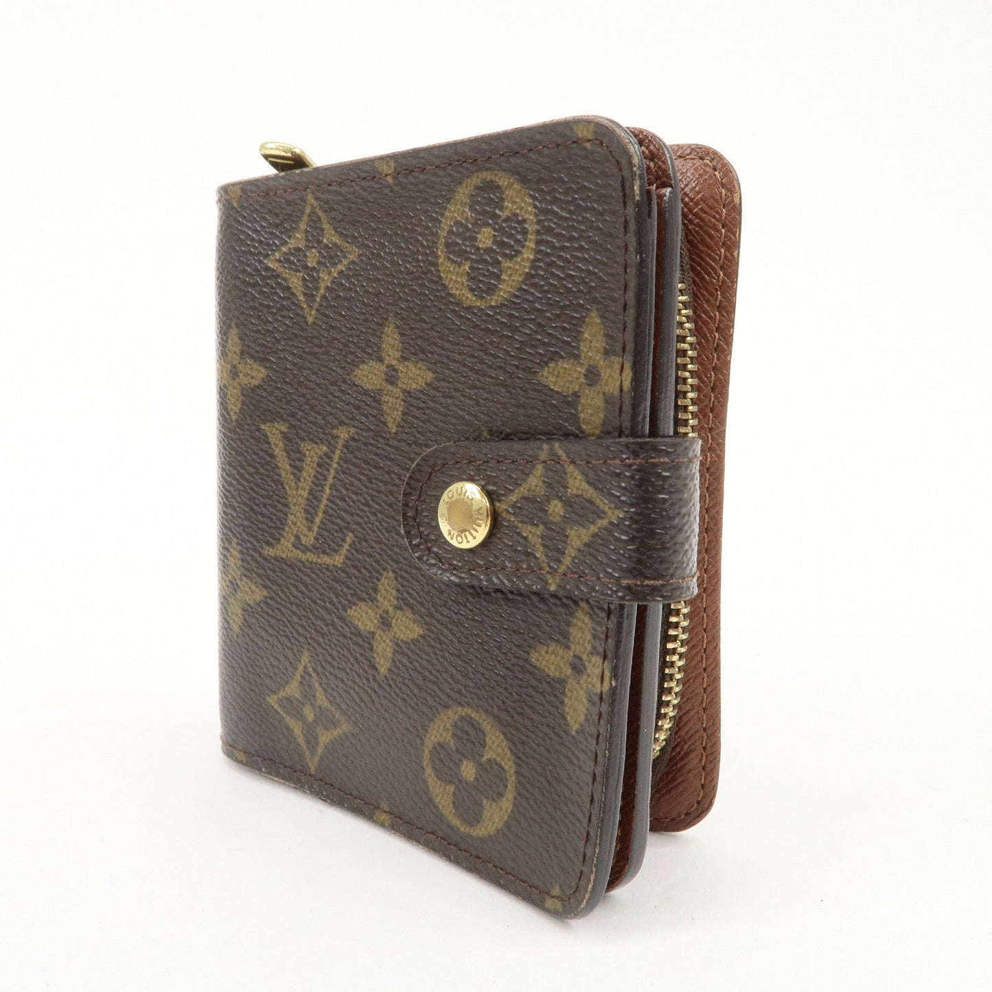 Louis Vuitton Monogram Canvas Compact Zippy Wallet Brown M61667  d