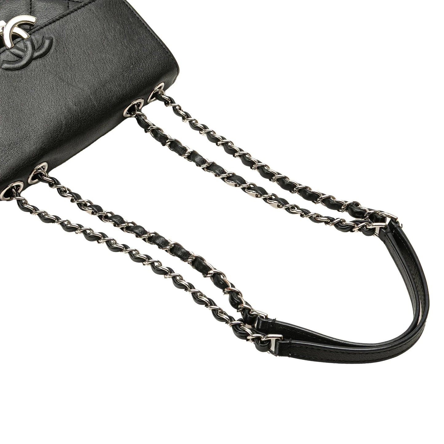 Black Chanel Small Quilted Goatskin CC Box Flap Shoulder Bag