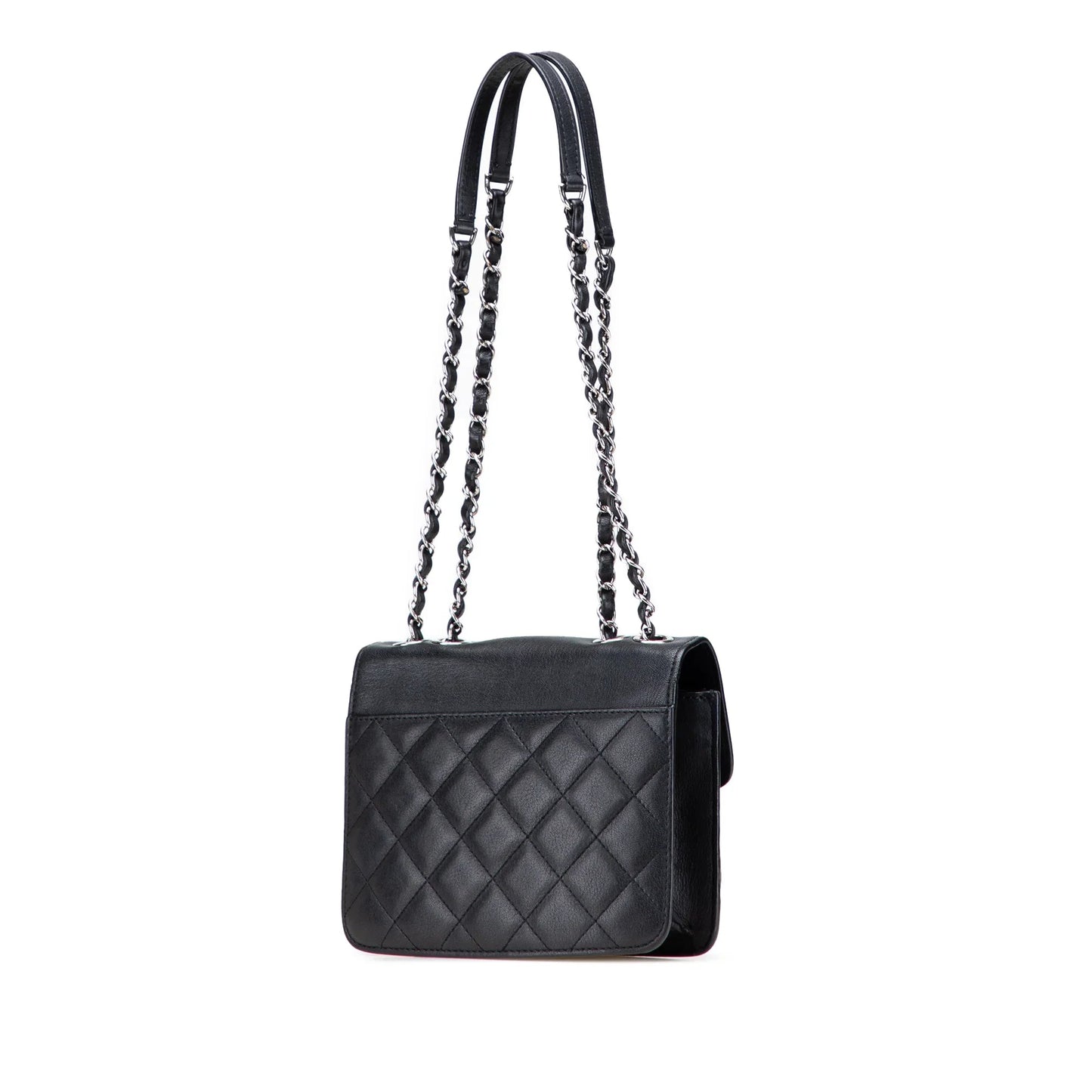 Black Chanel Small Quilted Goatskin CC Box Flap Shoulder Bag