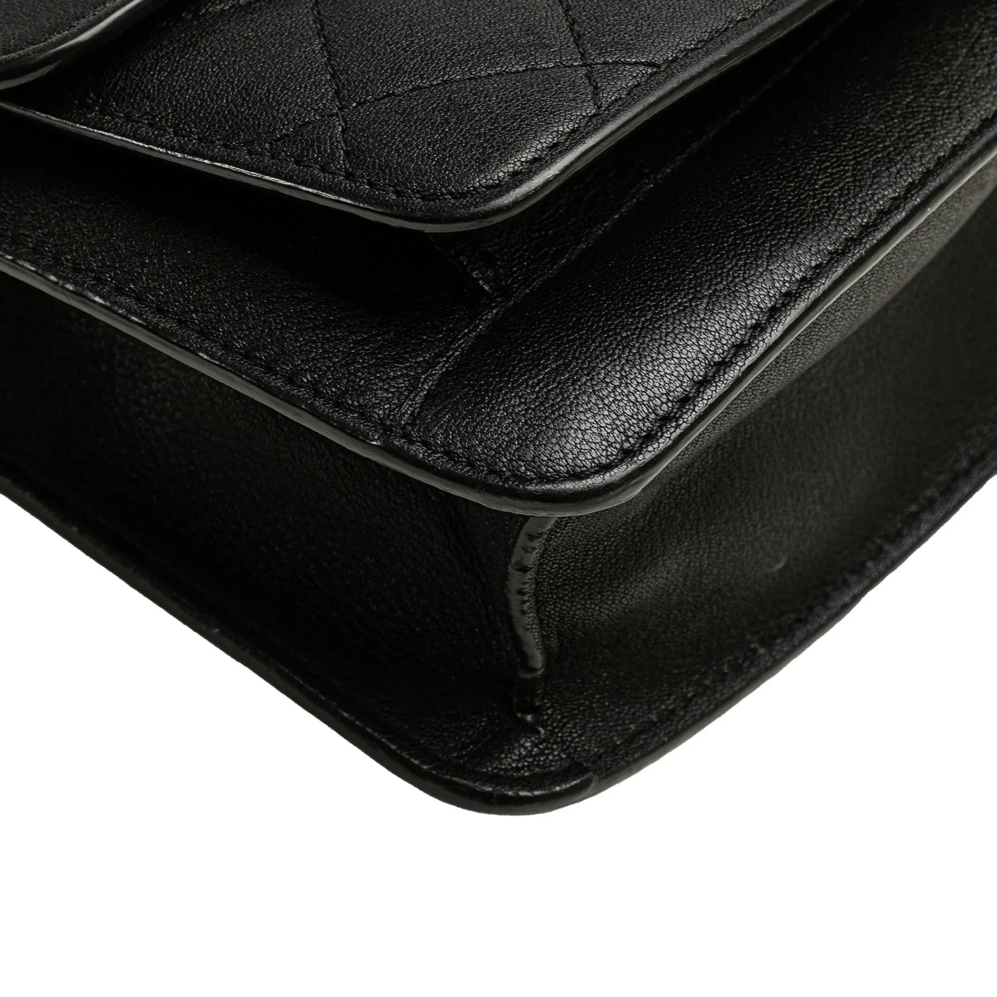 Black Chanel Small Quilted Goatskin CC Box Flap Shoulder Bag