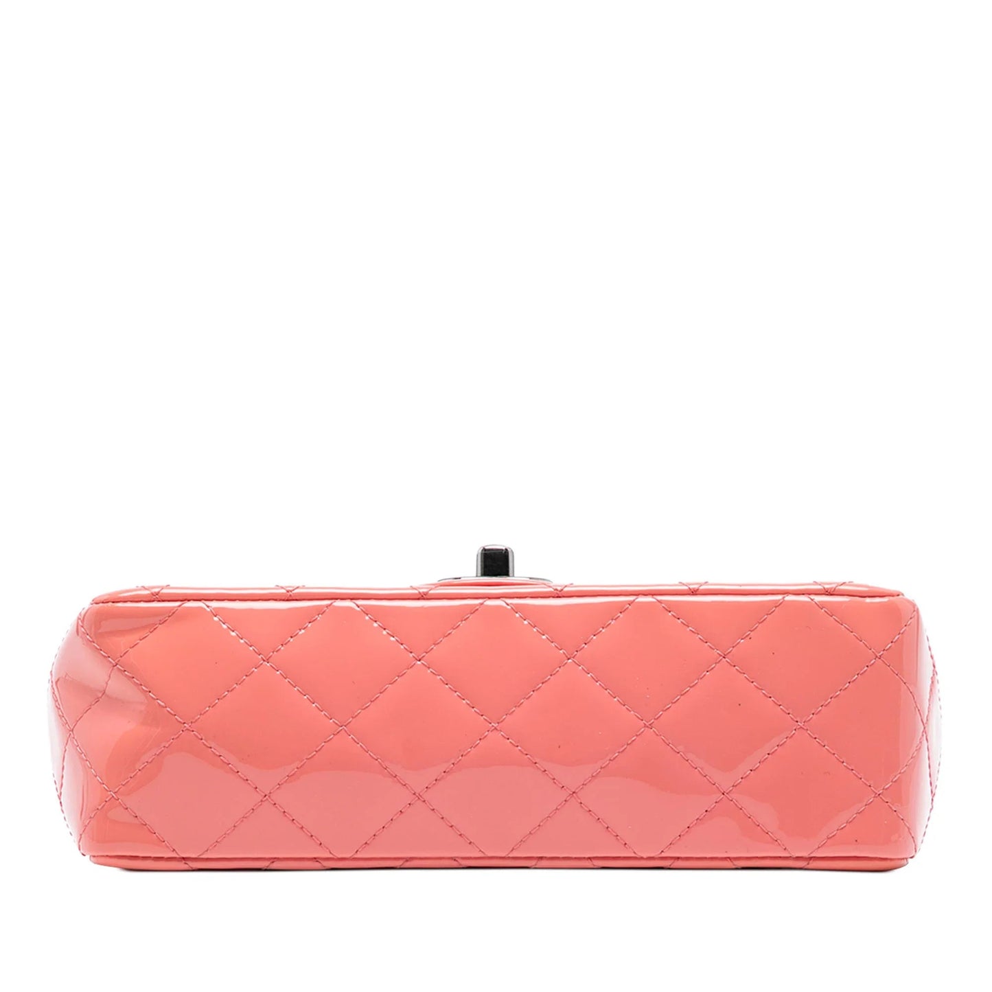 Pink Chanel Mini Rectangular Classic Patent Single Flap Crossbody Bag