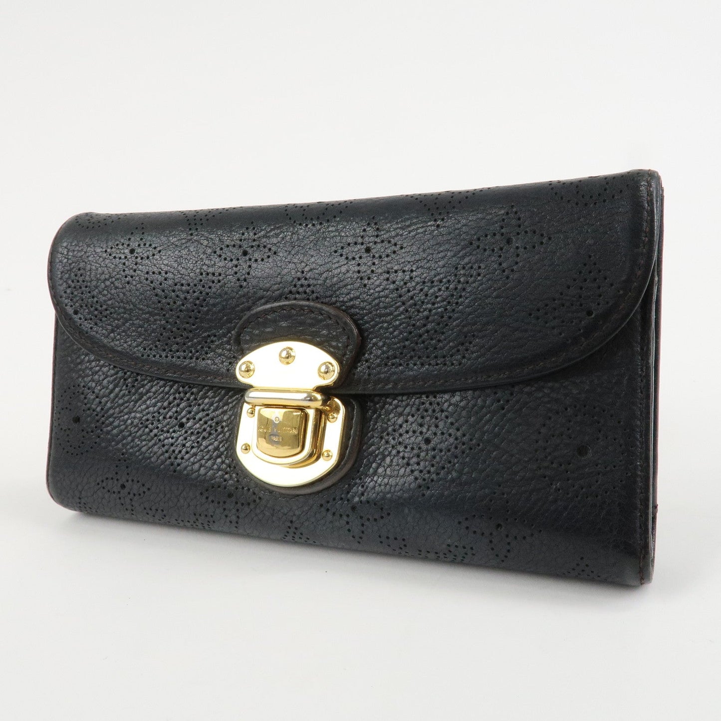 Louis Vuitton Monogram Mahina Portefeuilles Amelia Wallet Noir M95549  d