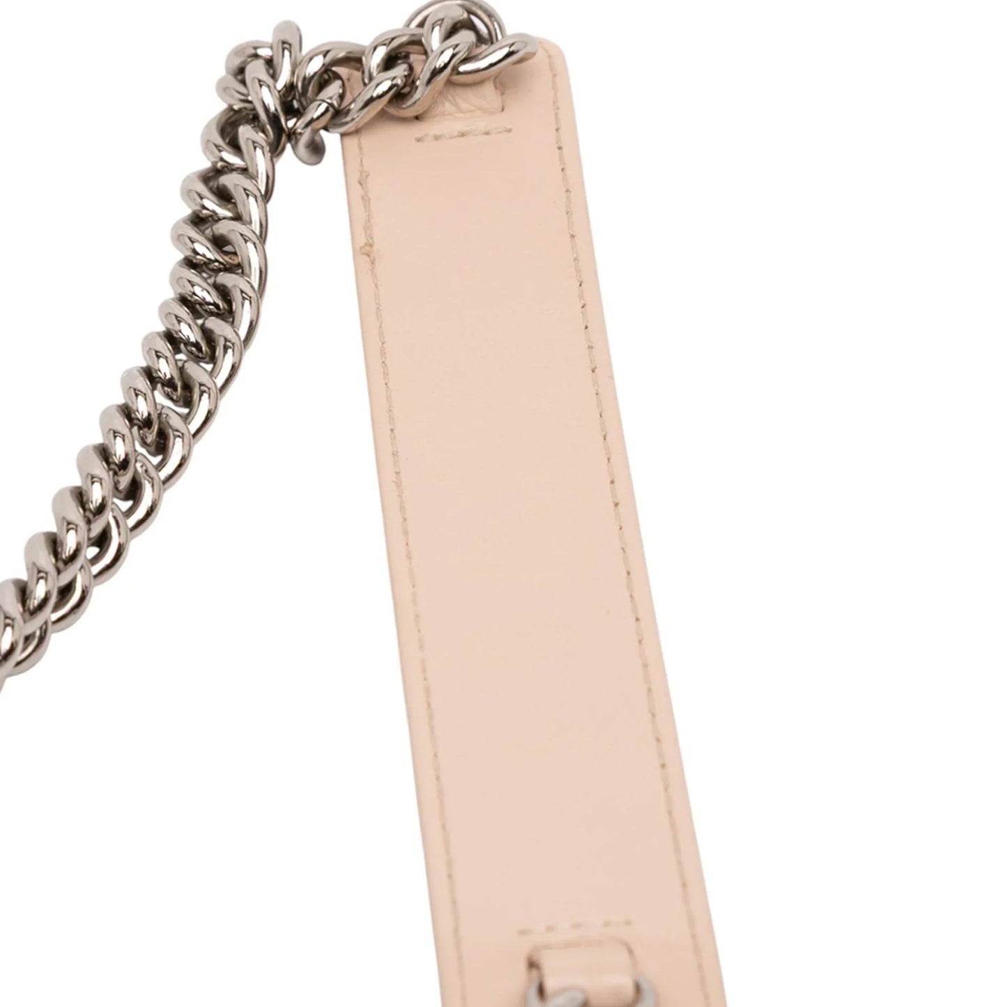 Tan Chanel Quilted Calfskin Chain Embossed Flap Crossbody Bag