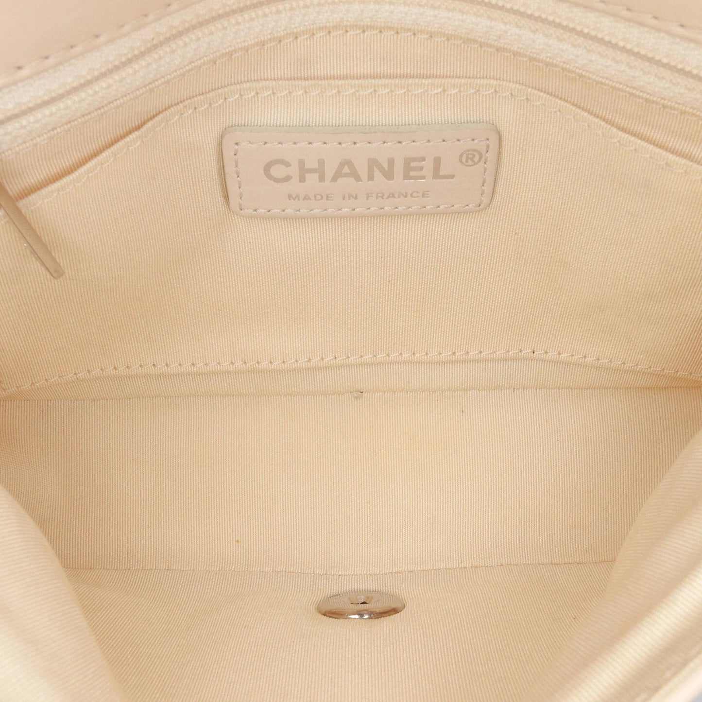 Tan Chanel Quilted Calfskin Chain Embossed Flap Crossbody Bag