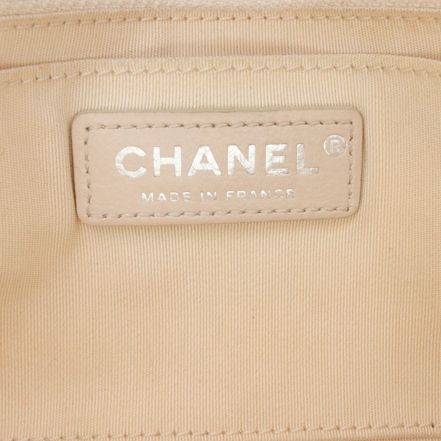 Tan Chanel Quilted Calfskin Chain Embossed Flap Crossbody Bag