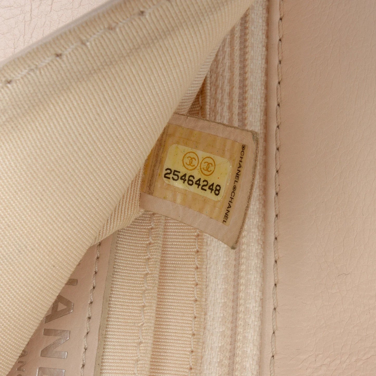 Tan Chanel Quilted Calfskin Chain Embossed Flap Crossbody Bag