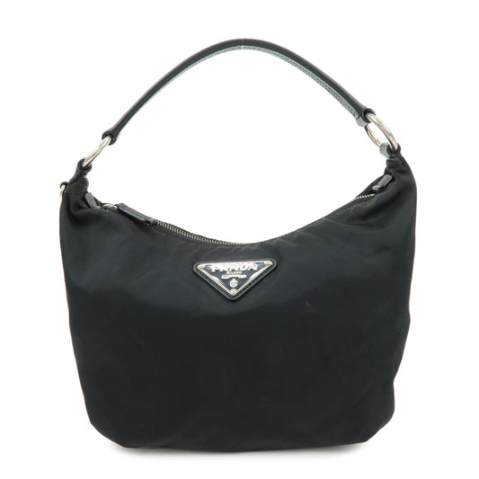 PRADA Triangle Logo Nylon Saffiano Leather Shoulder Bag BR3332