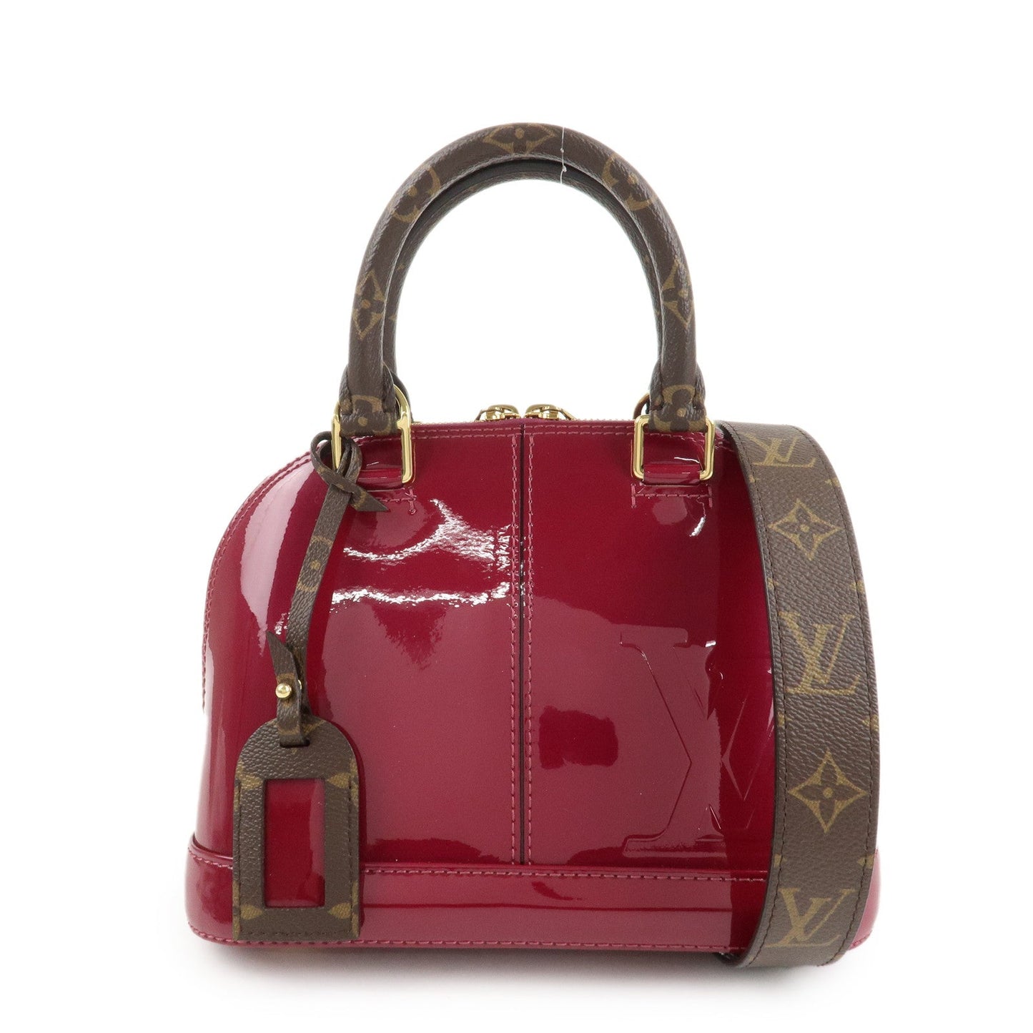 Louis Vuitton Monogram Vernis Alma BB 2Way Hand Bag Magenta M54785  d