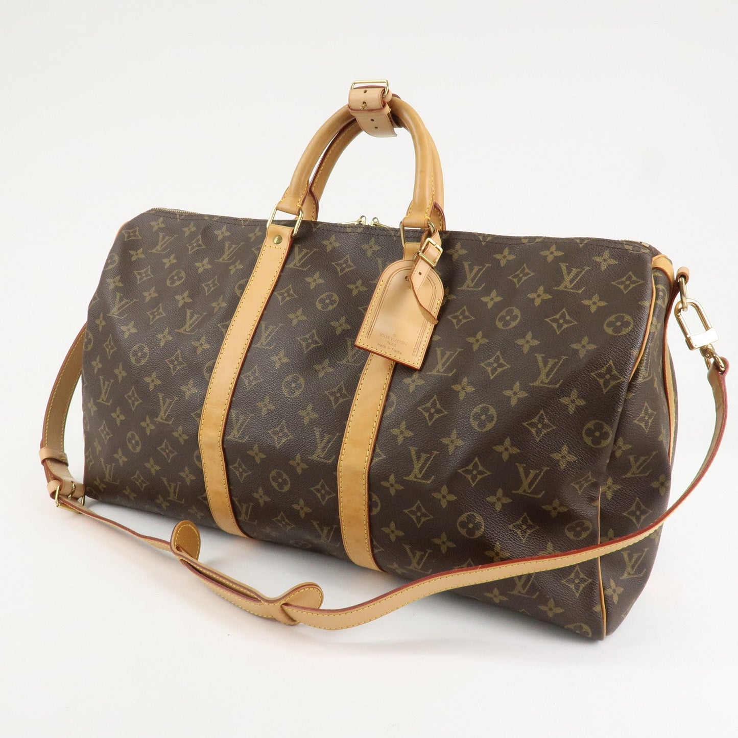 Louis Vuitton Monogram Keep All 50 Bandouliere Boston Bag M41416  d