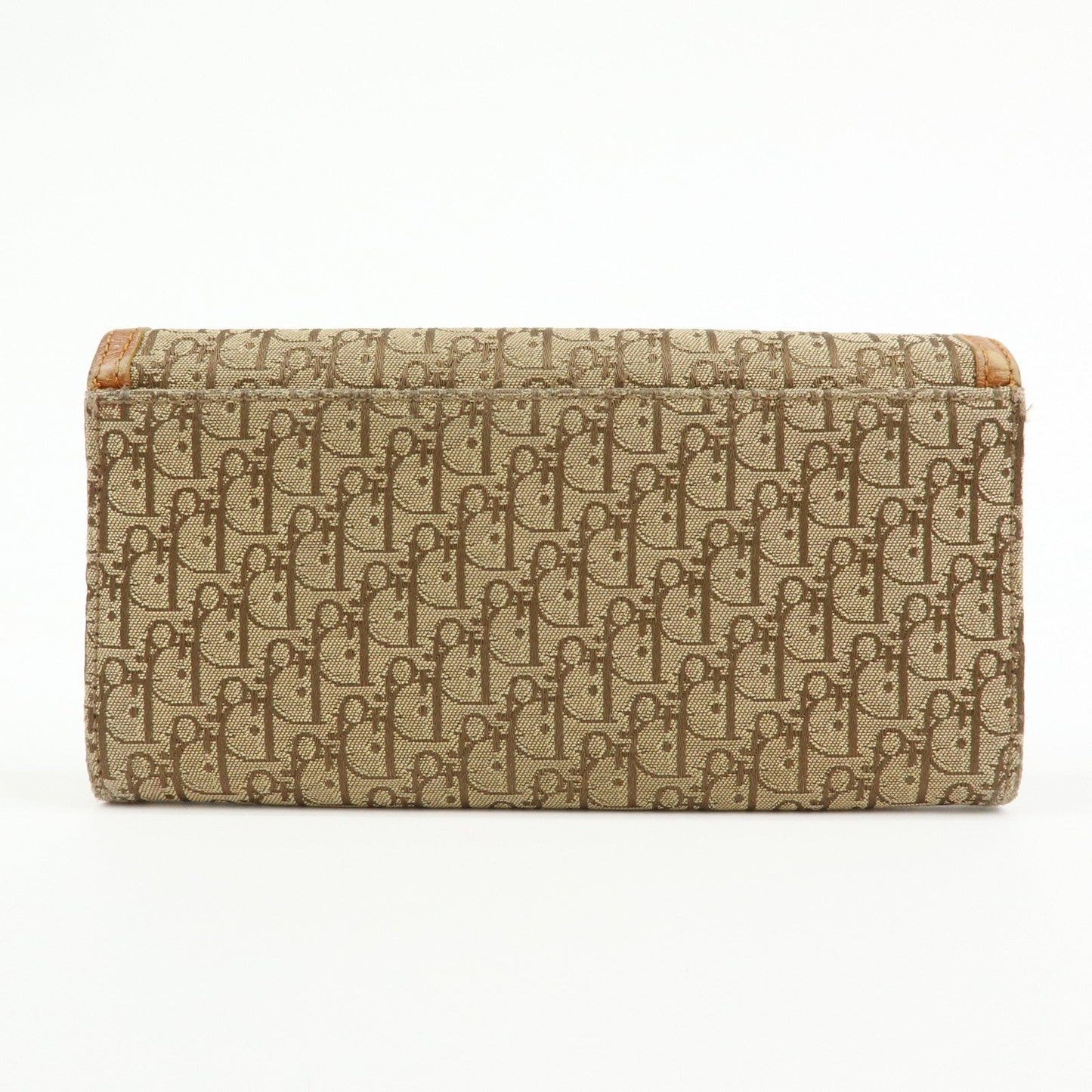 Christian Dior Trotter Street Chic Canvas Leather Long Wallet Brown