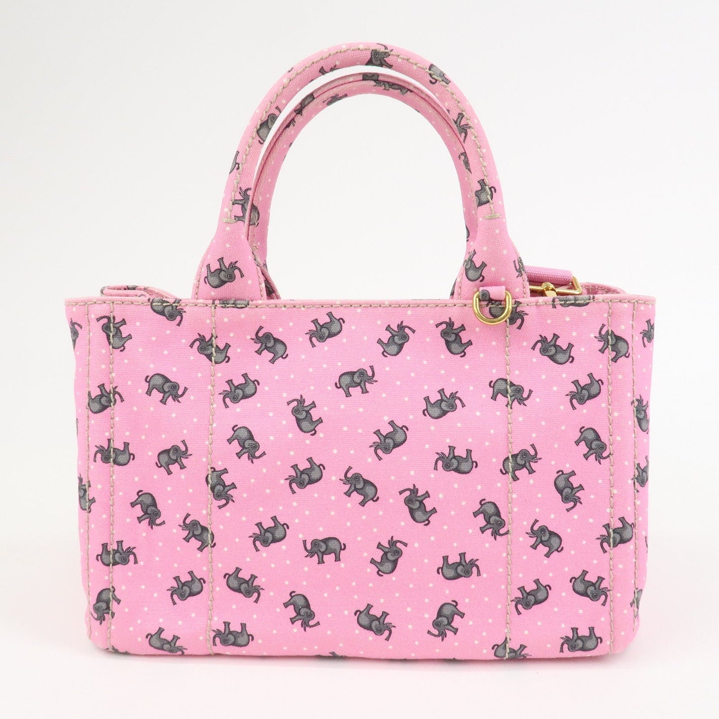 PRADA Canapa Mini Canvas Elephant 2Way Bag Shoulder Bag 1BG439