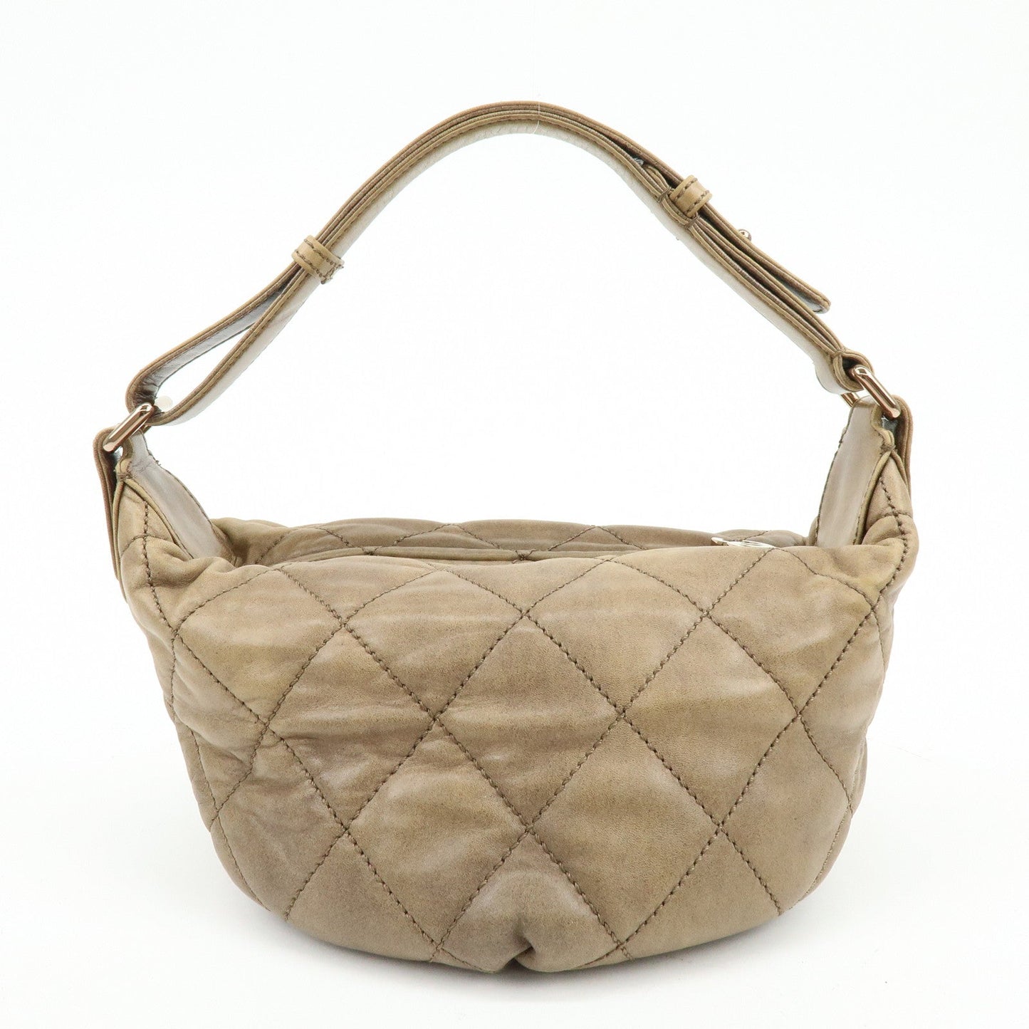 CHANEL Wild Stitch Lamb Skin Shoulder Bag Brown