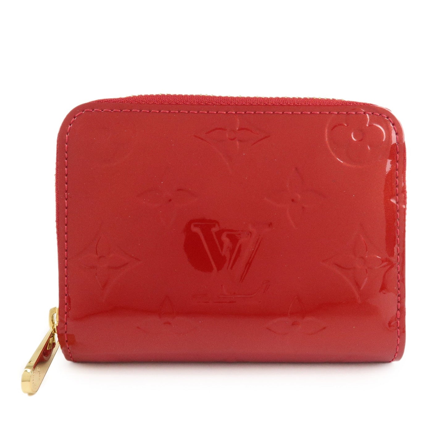 Louis Vuitton Monogram Vernis Leather Zippy Coin Purse Red M93608  d