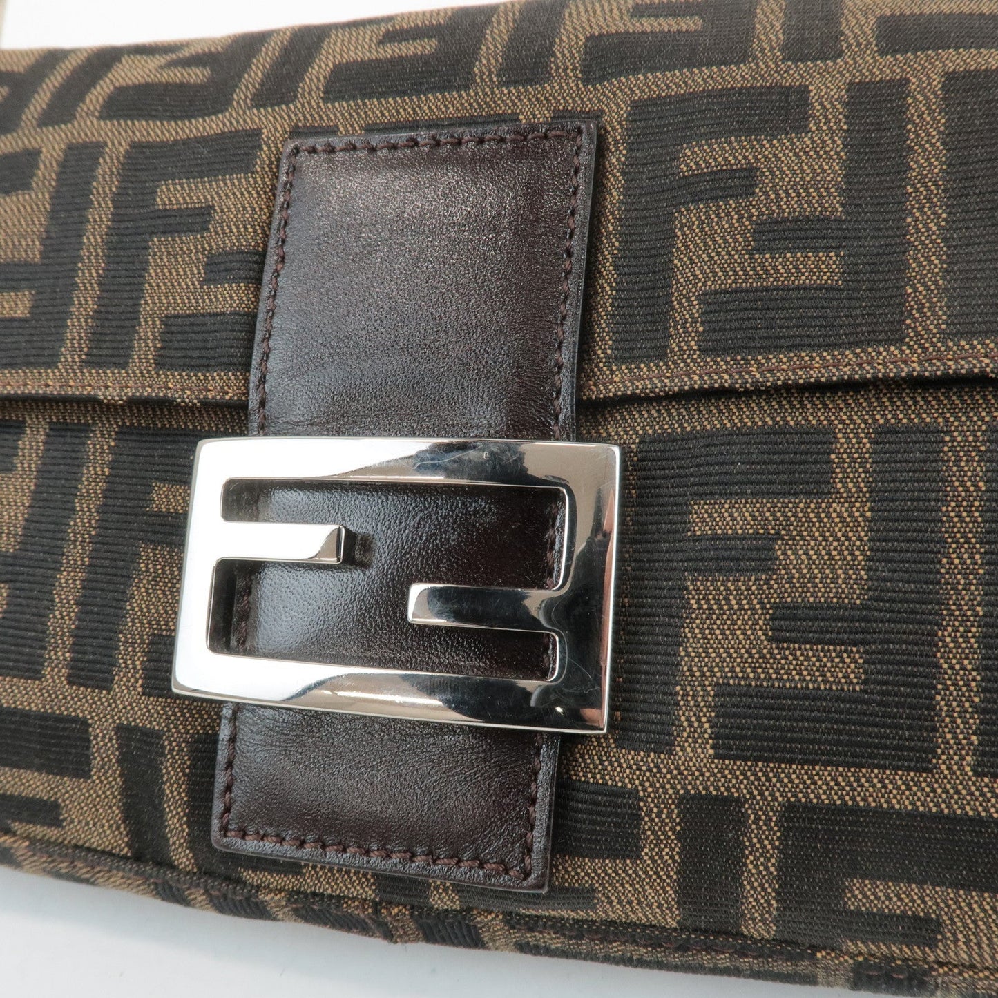 FENDI Zucca Mamma Baguette Canvas Shoulder Bag 26424 Brown Black  d