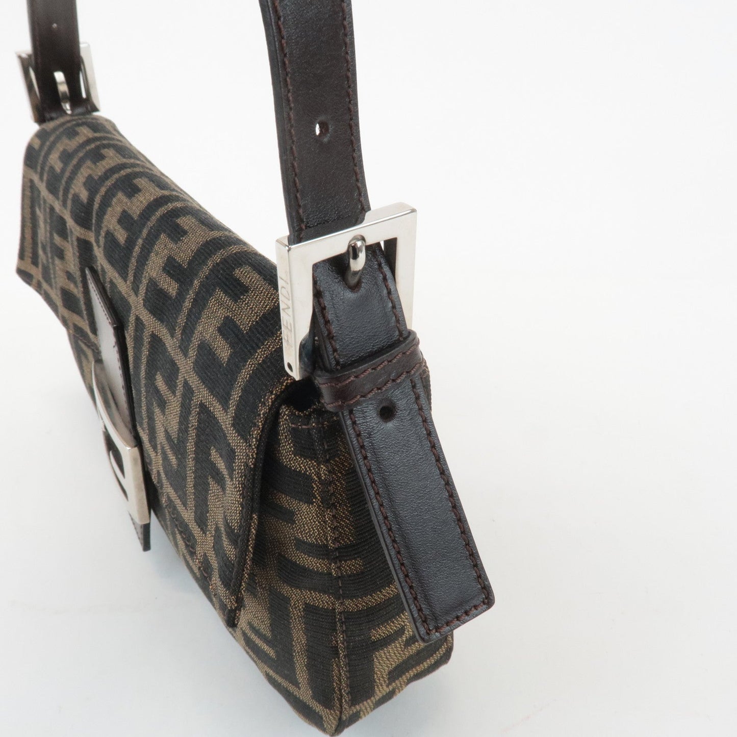 FENDI Zucca Mamma Baguette Canvas Shoulder Bag 26424 Brown Black  d
