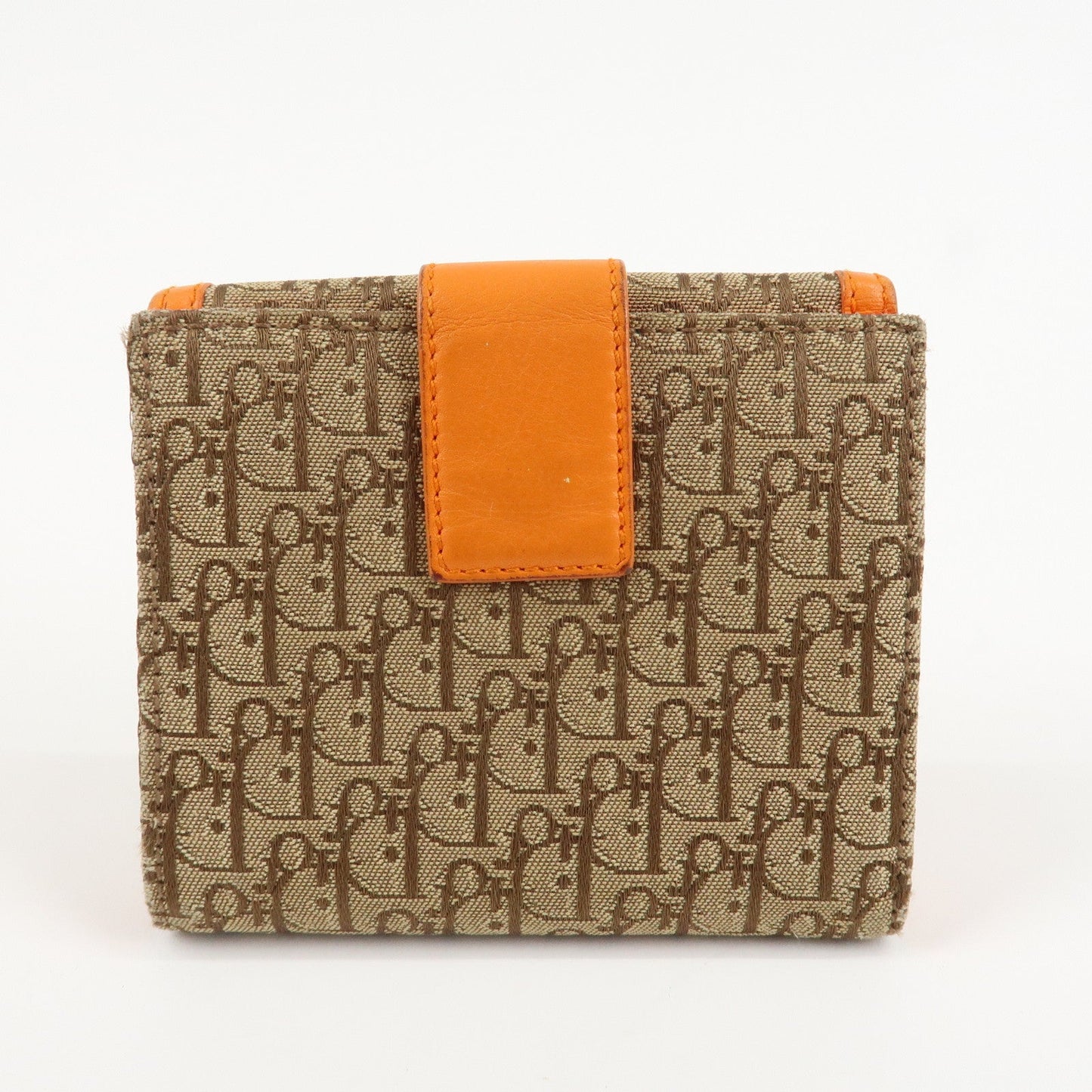 Christian Dior Street Chic Trotter Canvas Leather W Hook Trifold Wallet  d