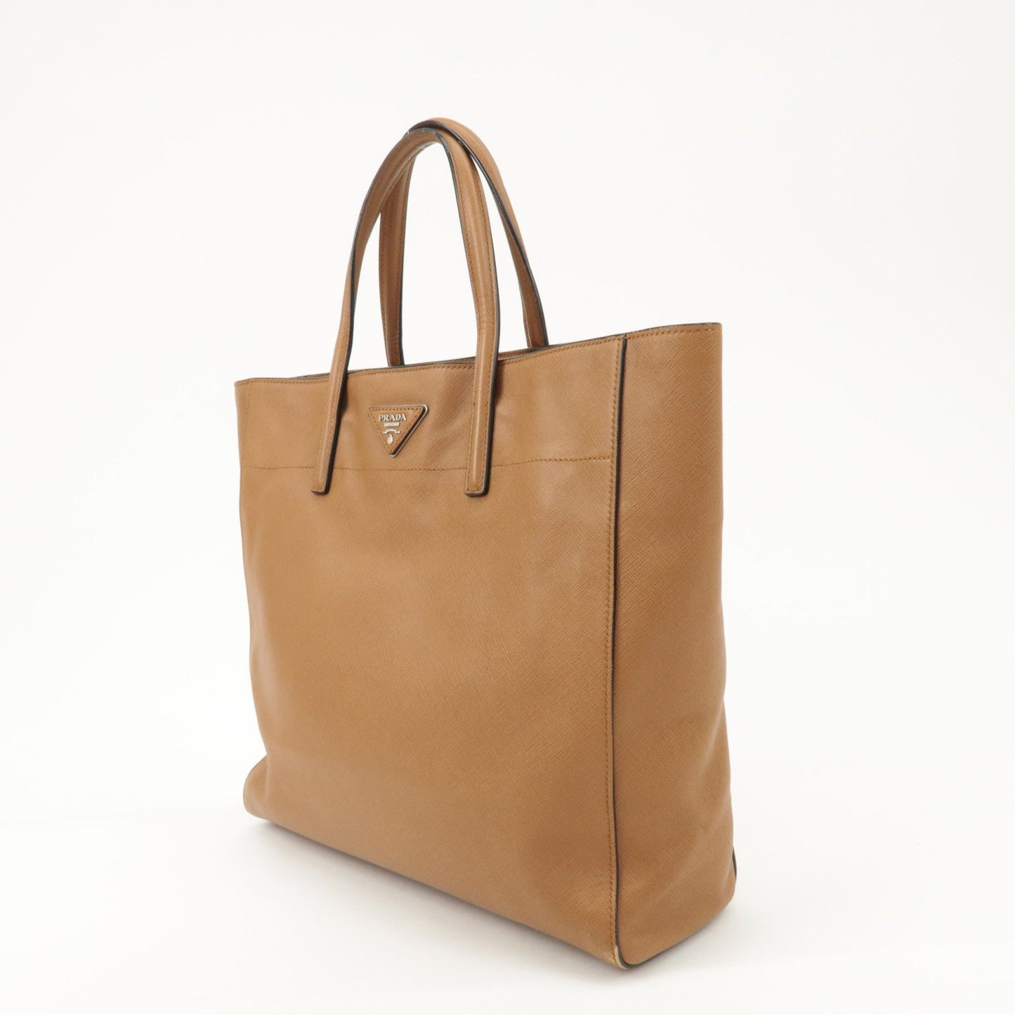 PRADA Triangle Logo Saffiano Leather 2Way Tote Bag Brown BN2666  d