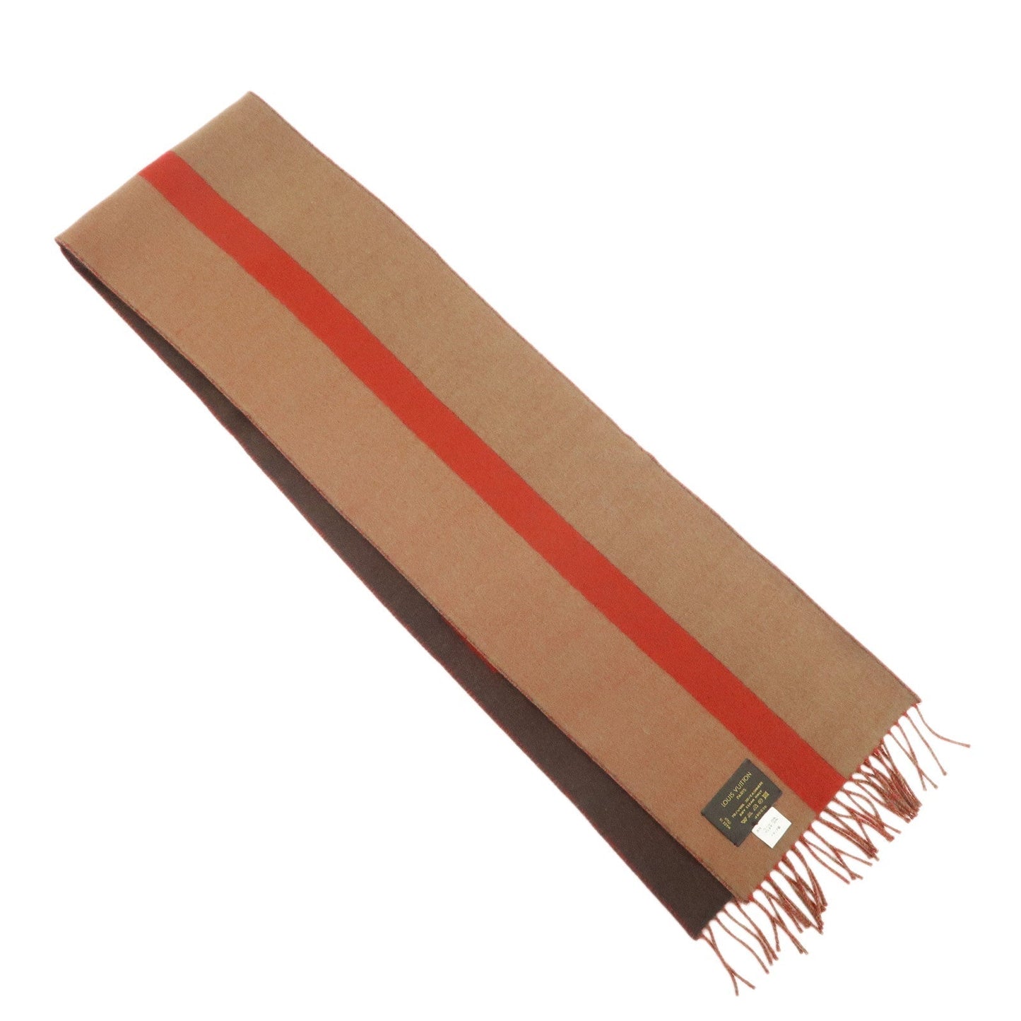 Louis Vuitton Wool Cashmere Echarpe V Istoric Scarf Brown Red