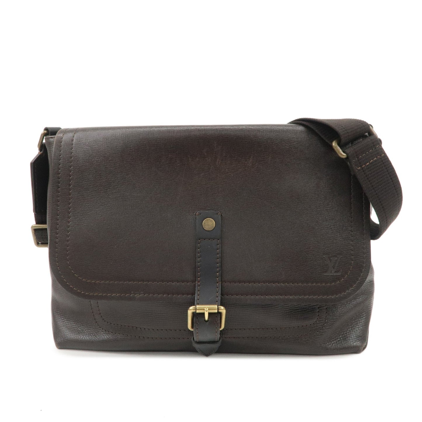 Louis Vuitton Utah Leather Ohama Style Shoulder Bag Cafe M92994  d