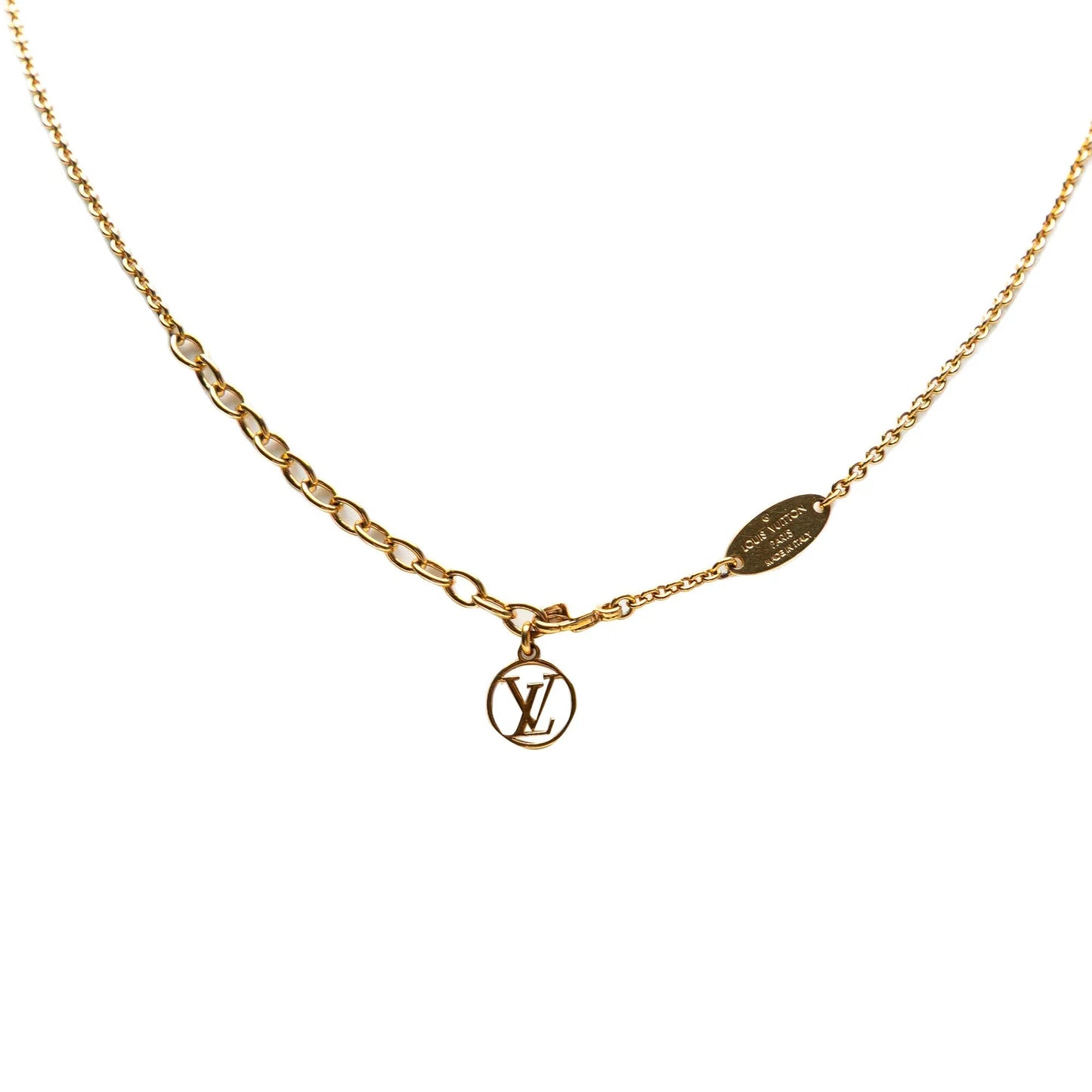 Gold Louis Vuitton Gold Plated Essential V Necklace