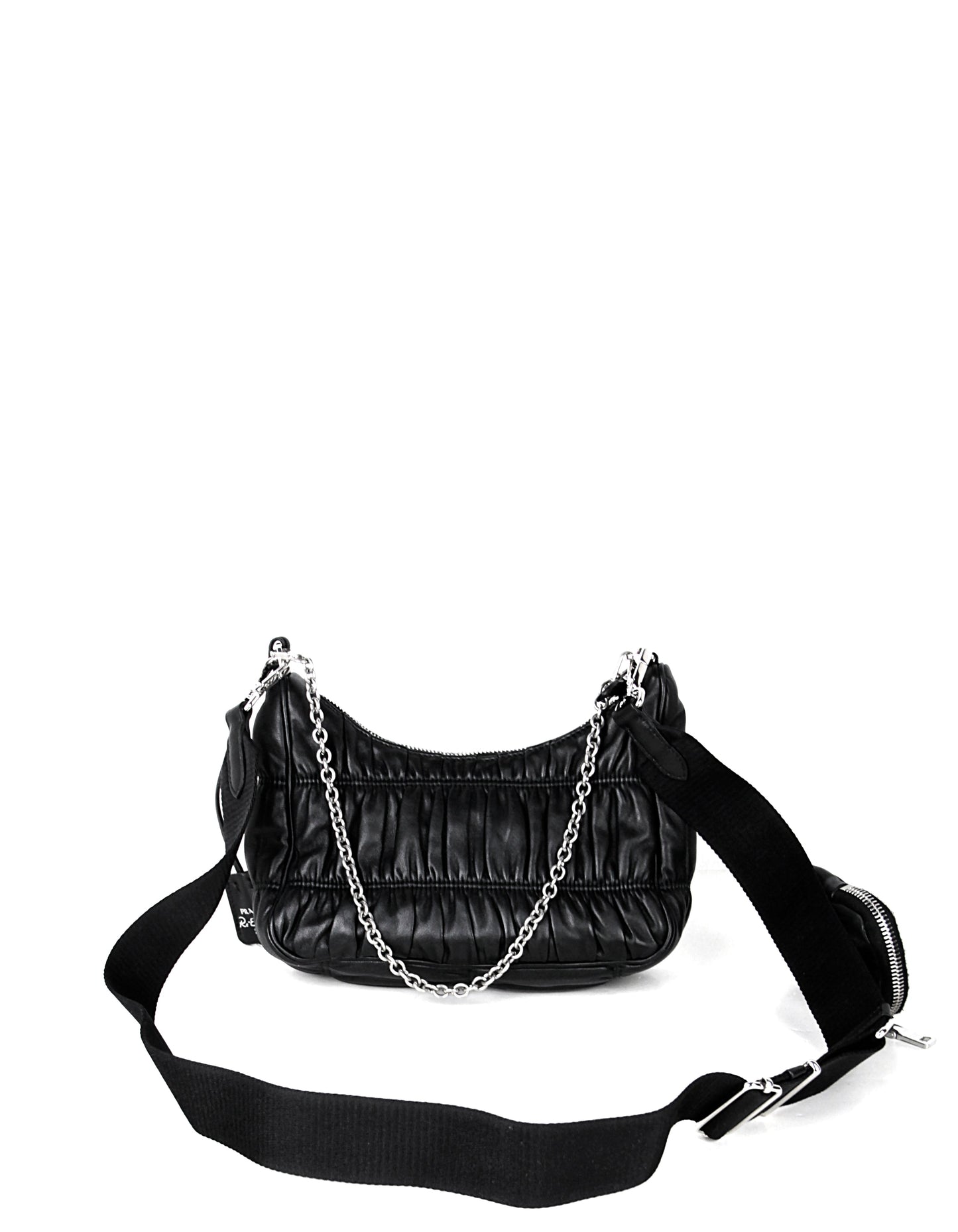 Prada Black Leather Re-Edition 2005 Nappa Gaufré Crossbody Bag