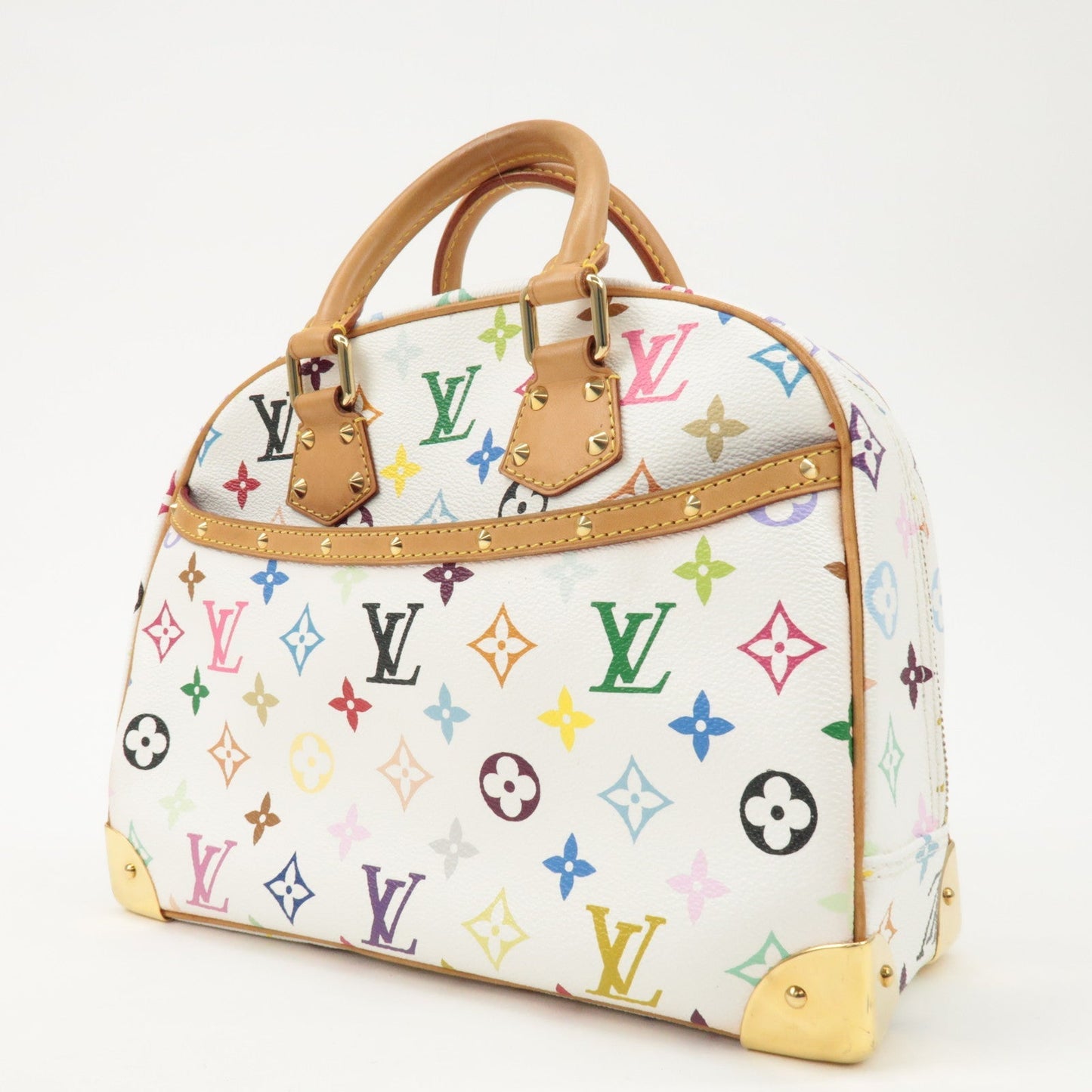 Louis Vuitton Monogram Multicolor Trouville Hand Bag Blanc M92663  d